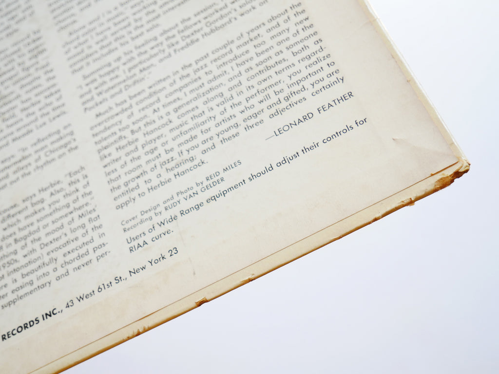 HERBIE HANCOCK Takin' Off LP BLUE NOTE 4109 US 1962 NY EAR MONO Freddie Hubbard