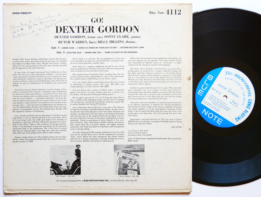 DEXTER GORDON Go! LP BLUE NOTE BLP 4112 US 1962 NY RVG EAR MONO Sonny Clark