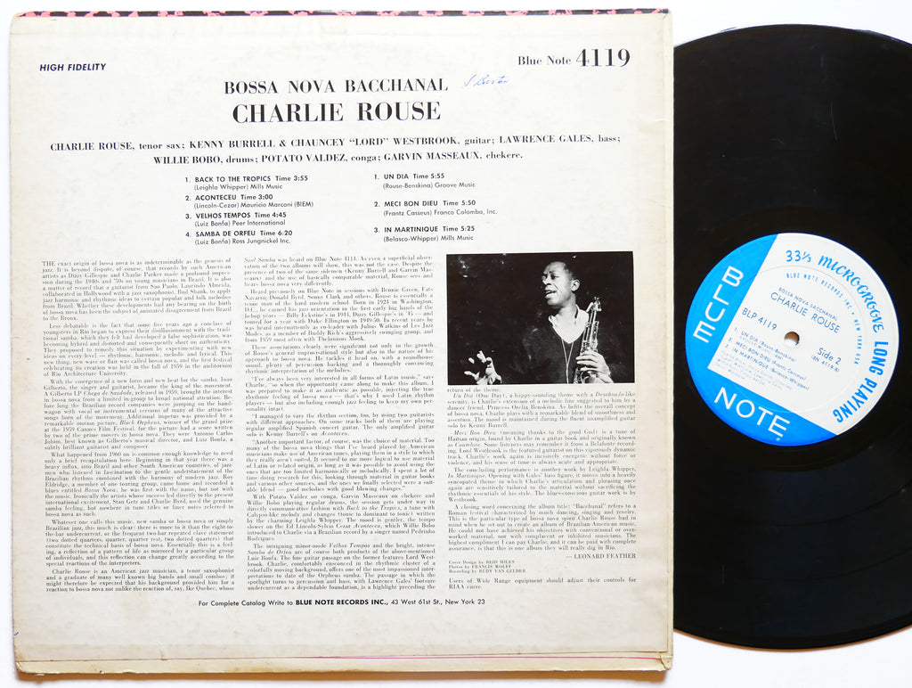 CHARLIE ROUSE Bossa Nova Bacchanal LP BLUE NOTE BLP 4119 US 1963 NY RVG EAR MONO