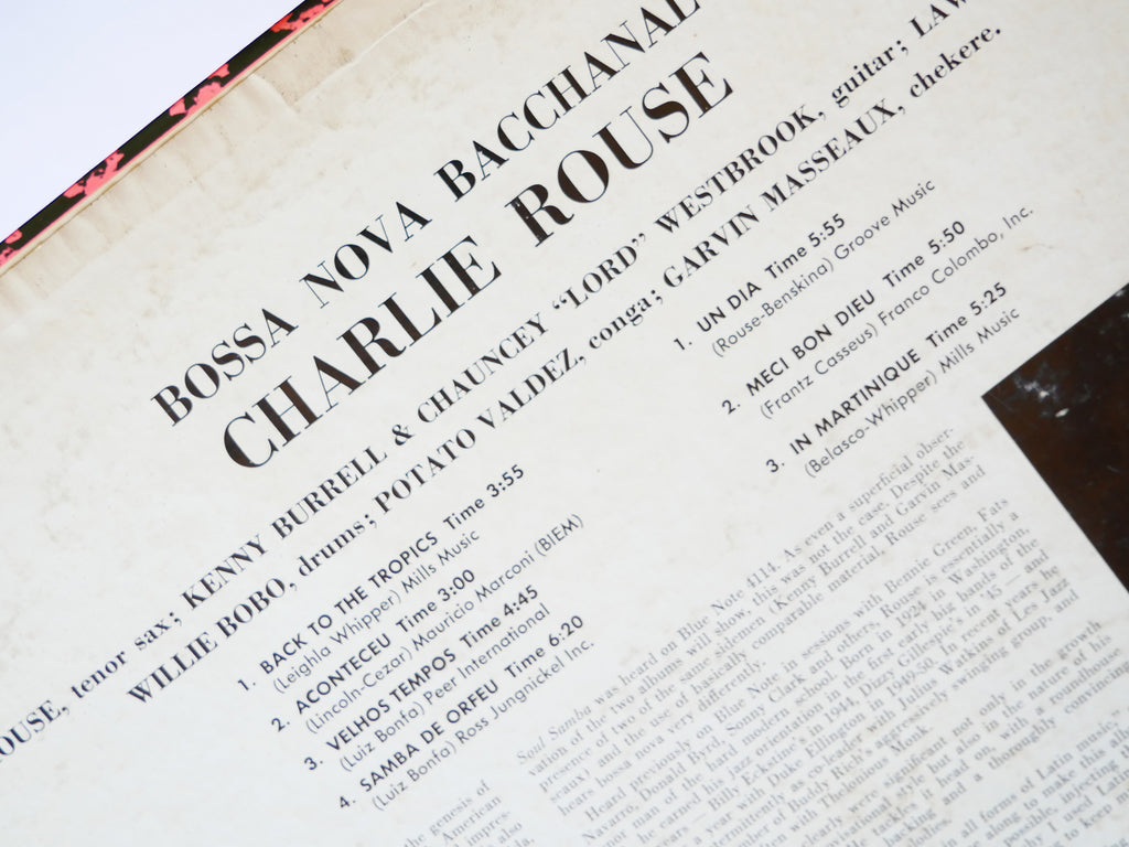 CHARLIE ROUSE Bossa Nova Bacchanal LP BLUE NOTE BLP 4119 US 1963 NY RVG EAR MONO