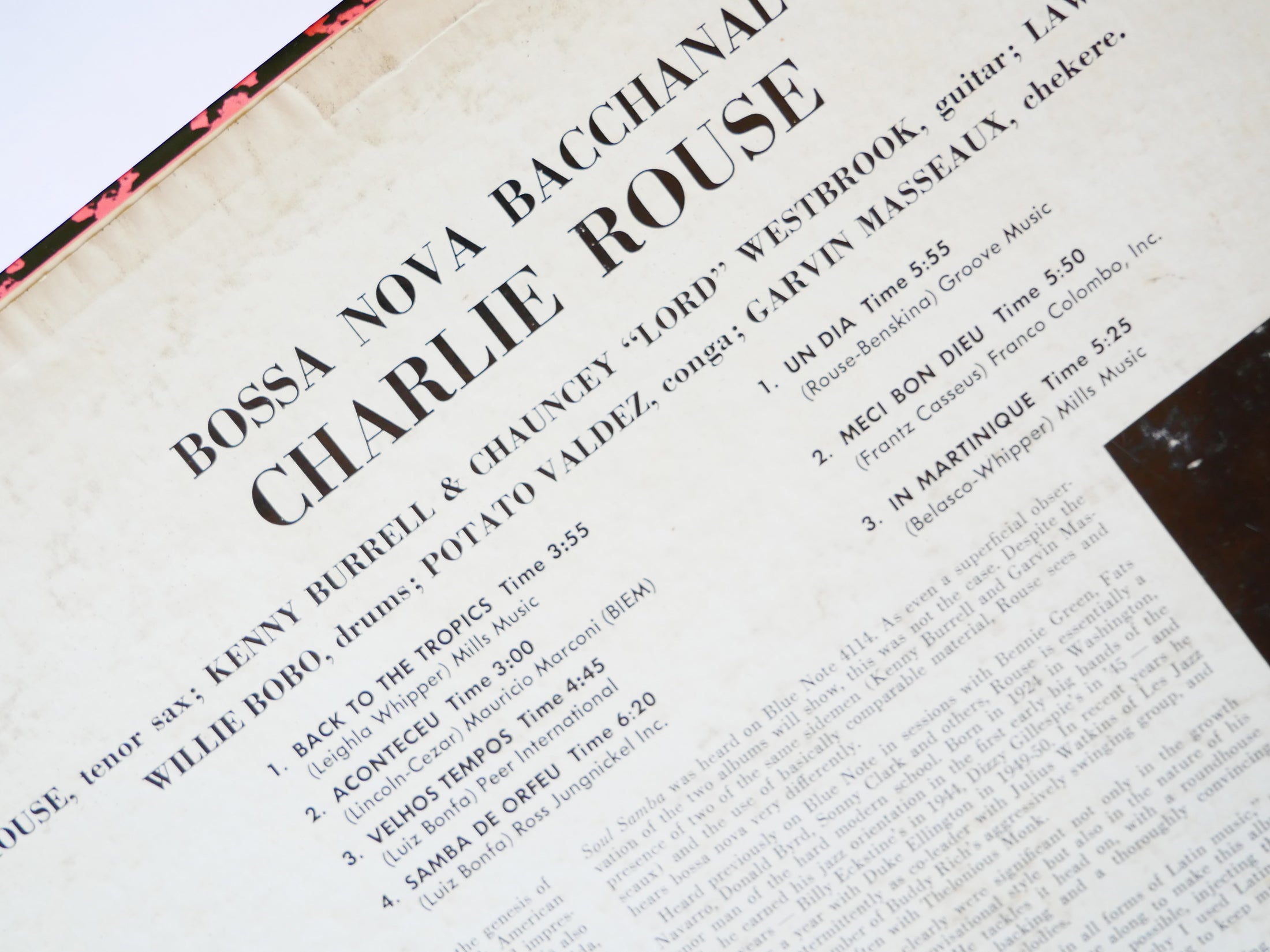 CHARLIE ROUSE Bossa Nova Bacchanal LP BLUE NOTE BLP 4119 US 1963 NY RVG EAR MONO