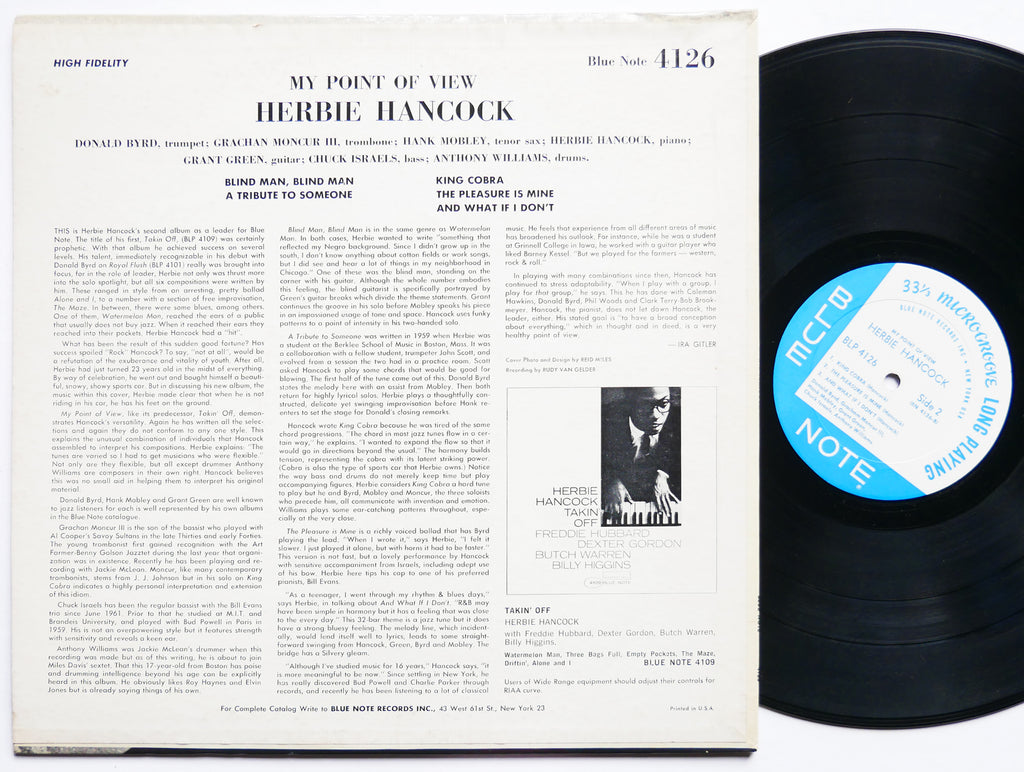 HERBIE HANCOCK My Point Of View LP BLUE NOTE BLP 4126 NY EAR MONO Hank Mobley