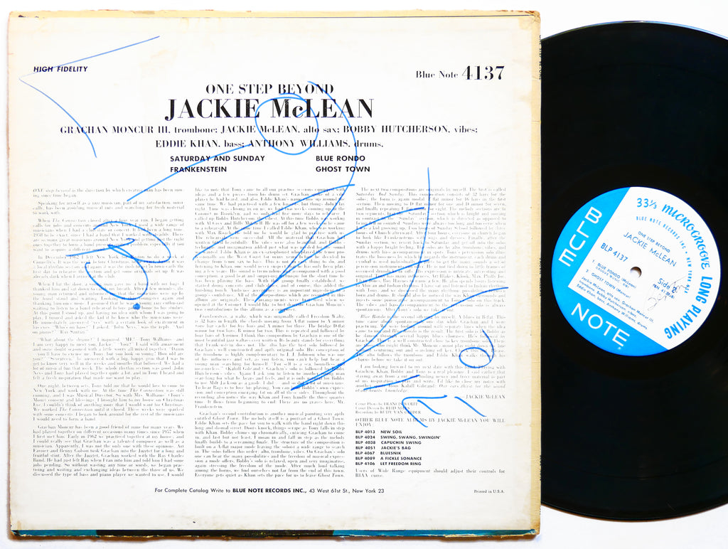 JACKIE MCLEAN One Step Beyond LP BLUE NOTE BLP 4137 NY EAR MONO Bobby Hutcherson