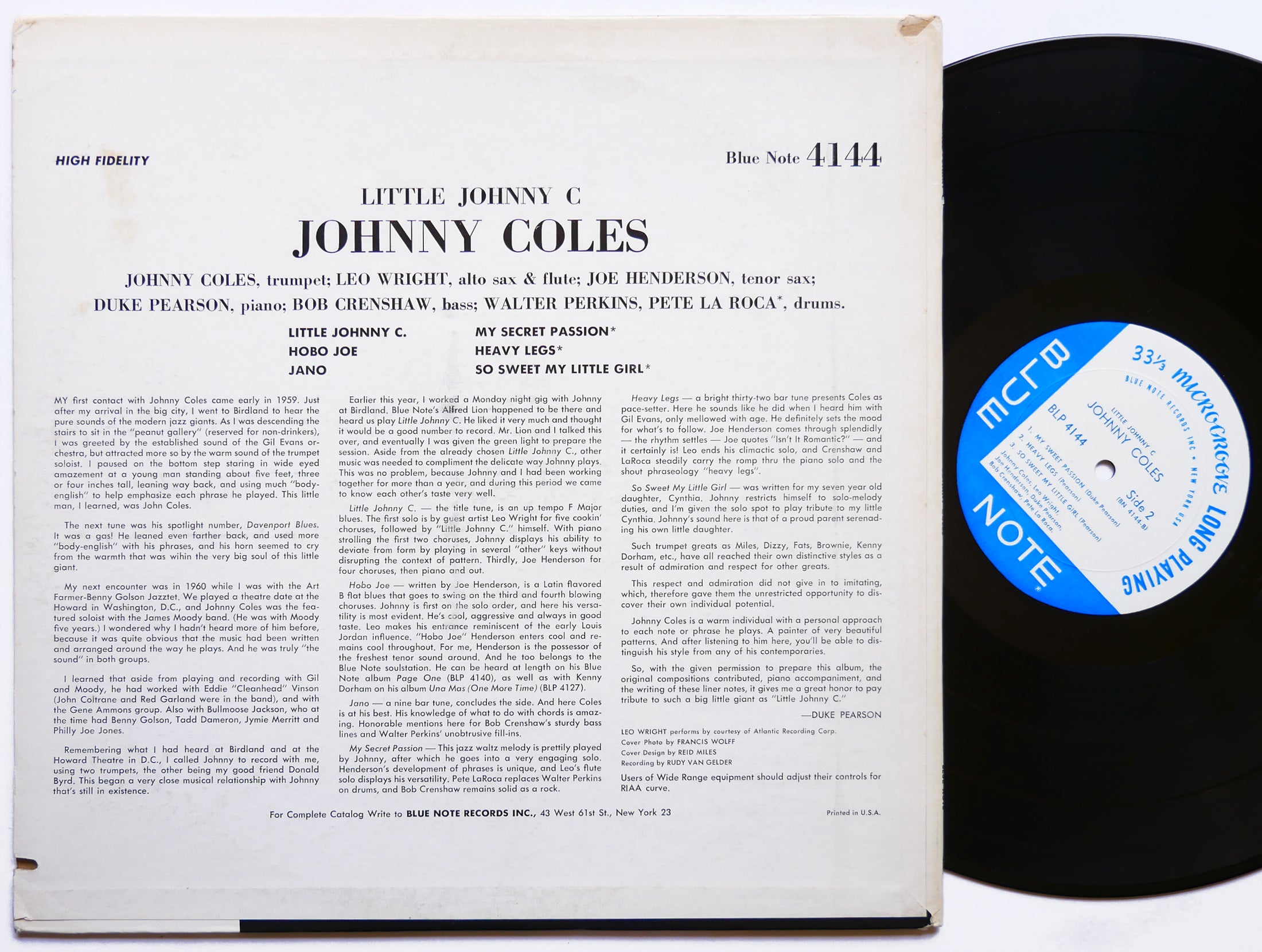 JOHNNY COLES Little Johnny C BLUE NOTE 4144 EAR MONO Joe Henderson Pete La Roca