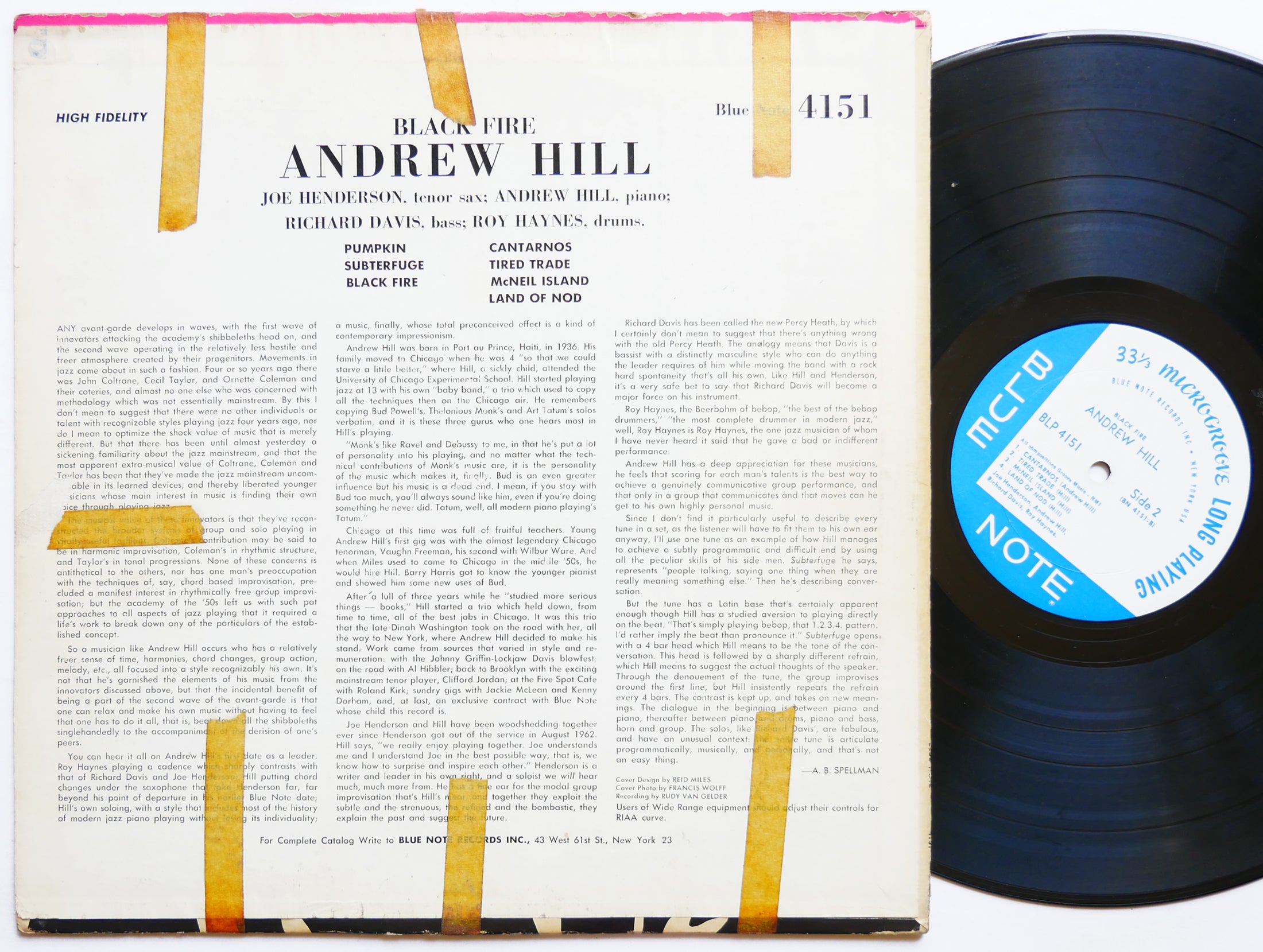ANDREW HILL Black Fire LP BLUE NOTE BLP 4151 US 1964 NY EAR MONO