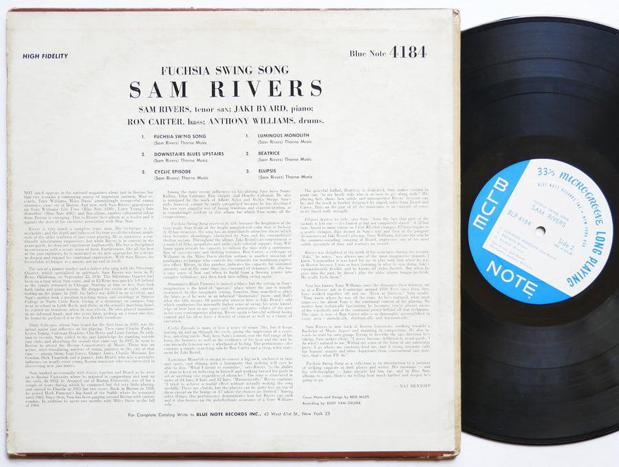 SAM RIVERS Fuchsia Swing Song LP BLUE NOTE 4184 US 1965 NY EAR MONO Ron Carter