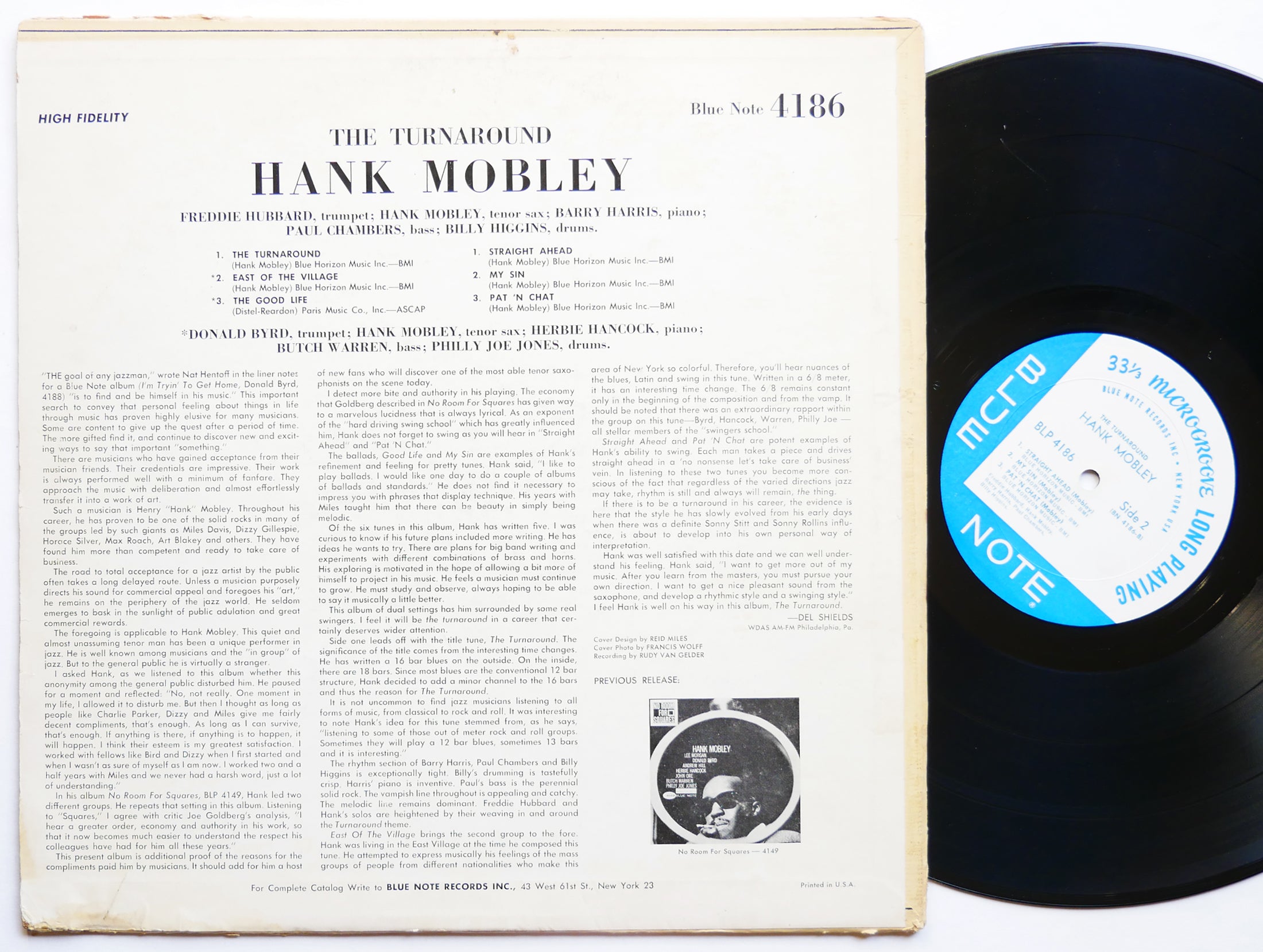 HANK MOBLEY The Turnaround LP BLUE NOTE 4186 US 1965 NY RVG EAR MONO Donald Byrd