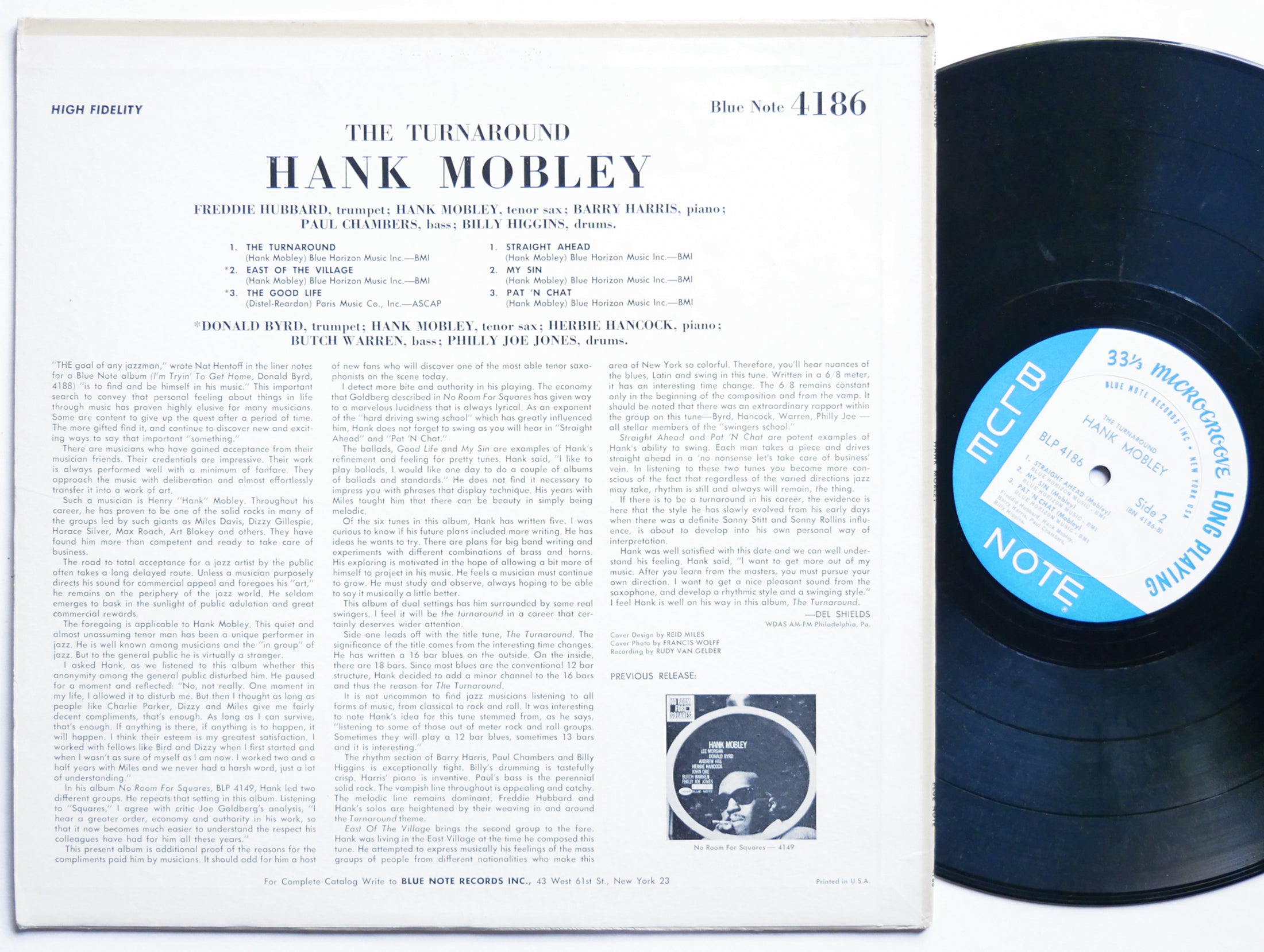 HANK MOBLEY The Turnaround LP BLUE NOTE 4186 US 1965 NY EAR MONO Donald Byrd VG+