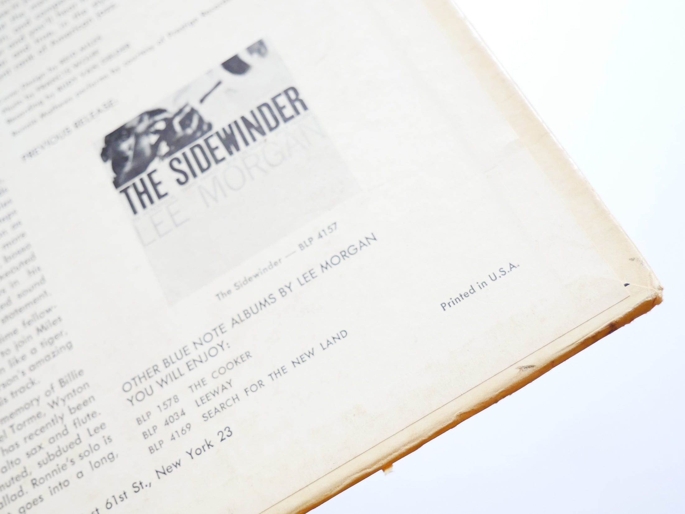 LEE MORGAN The Rumproller LP BLUE NOTE BLP 4199 US '65 NY EAR MONO Joe Henderson