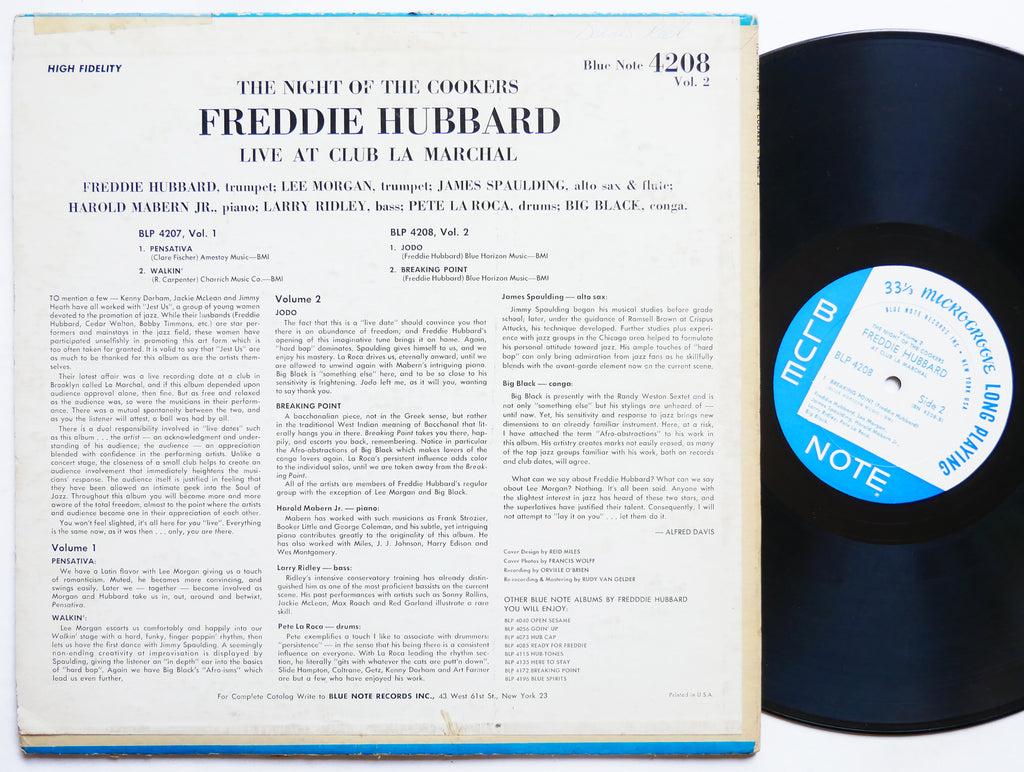 FREDDIE HUBBARD Night Of The Cookers 2 LP BLUE NOTE 4208 NY EAR MONO Lee Morgan