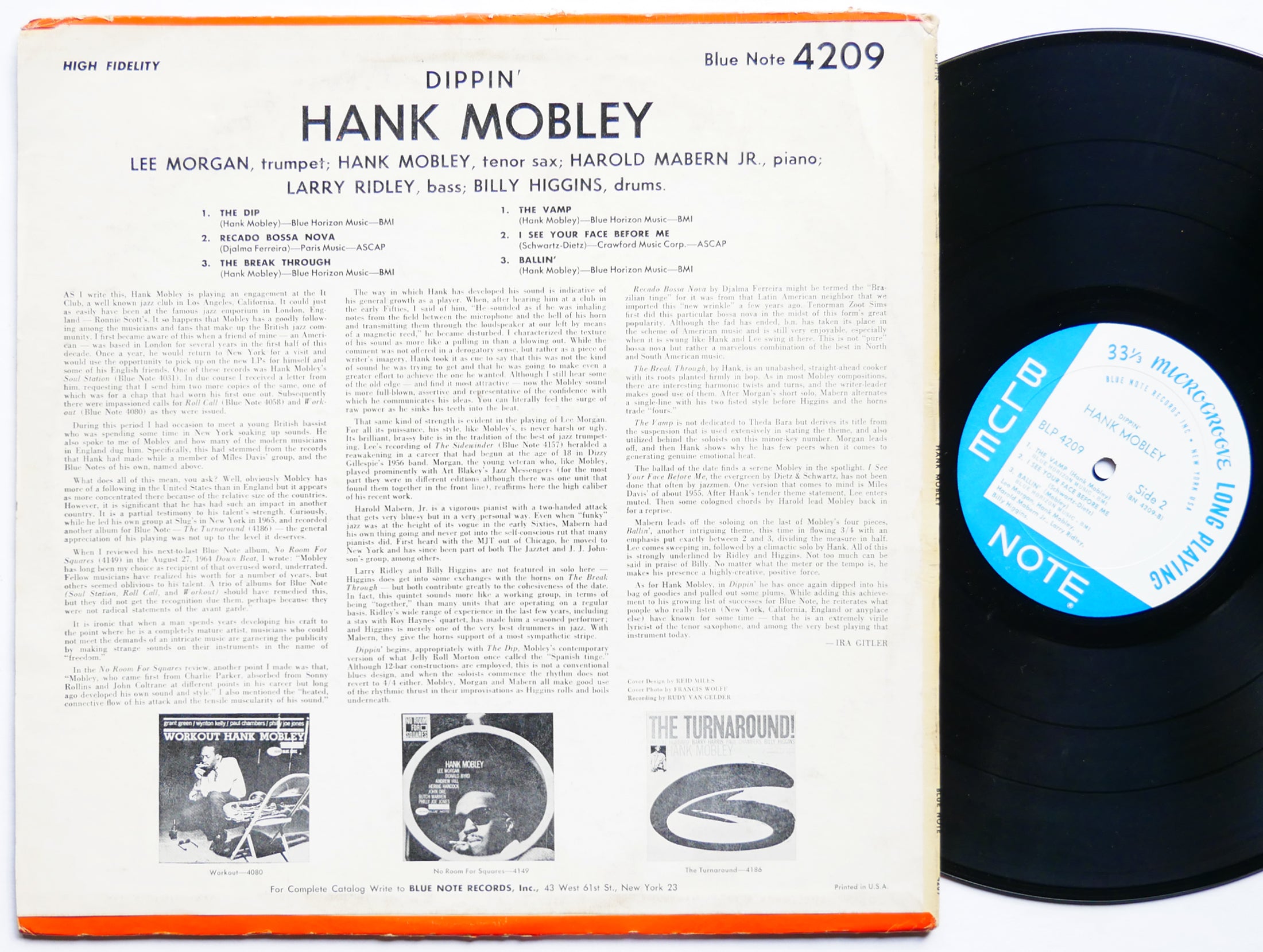HANK MOBLEY Dippin' LP BLUE NOTE BLP 4209 US 1966 MONO Lee Morgan Billy Higgins