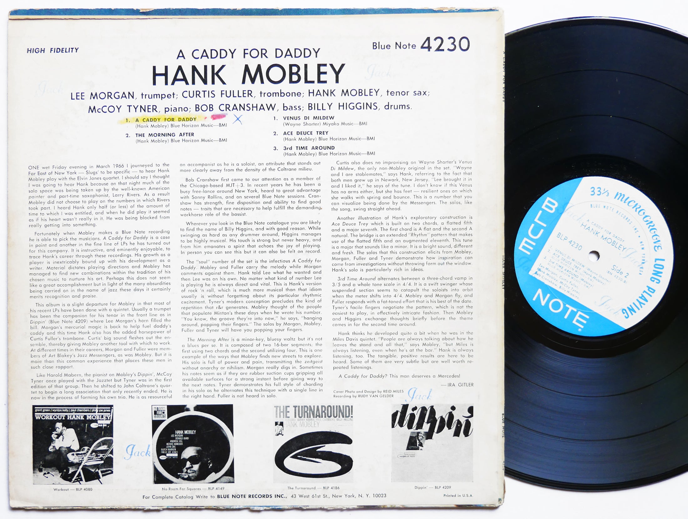 HANK MOBLEY A Caddy For Daddy LP BLUE NOTE BLP 4230 US 1966 NY MONO Lee Morgan