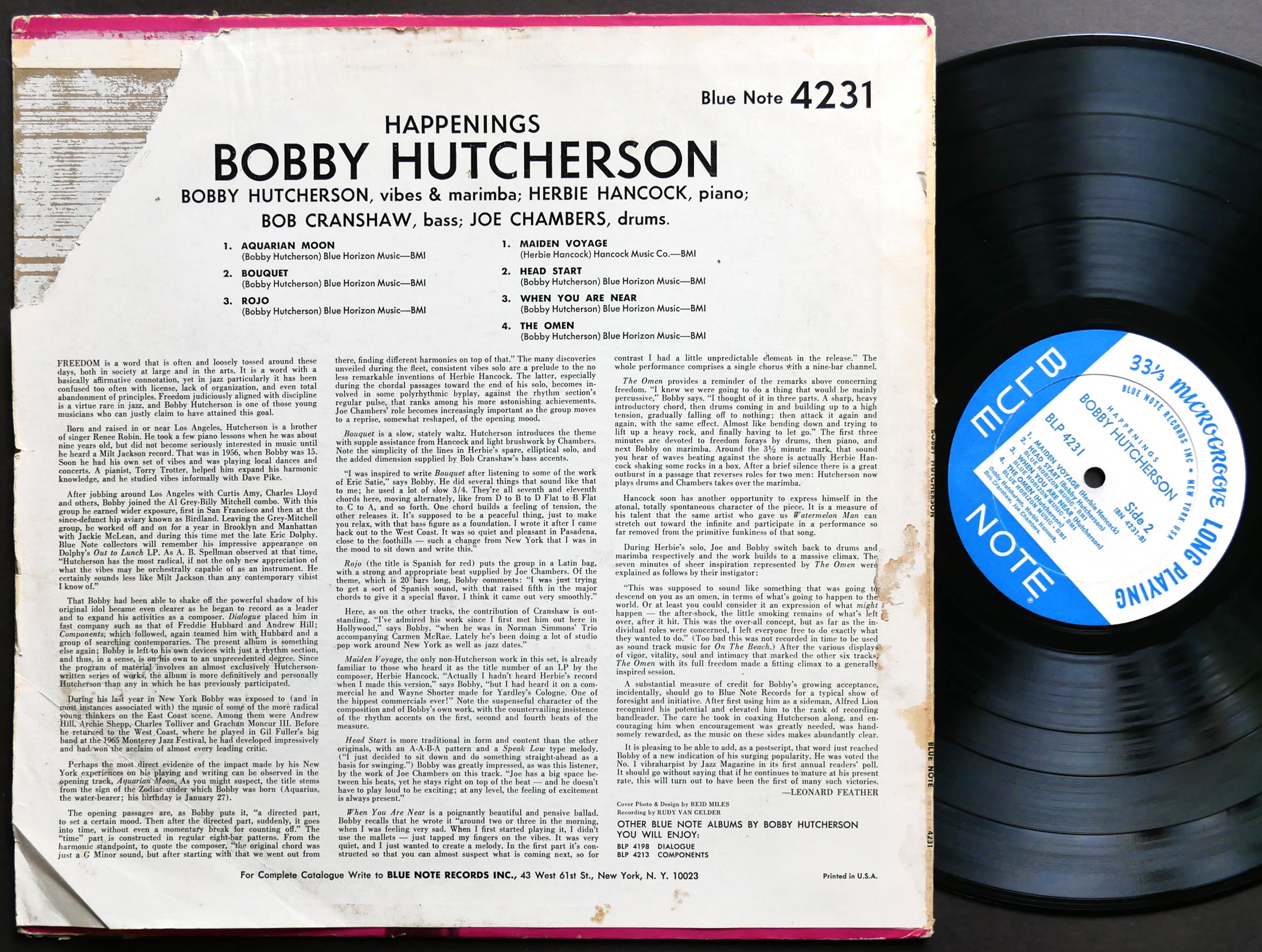BOBBY HUTCHERSON Happenings LP BLUE NOTE 4231 US 1967 NY RVG MONO Herbie Hancock