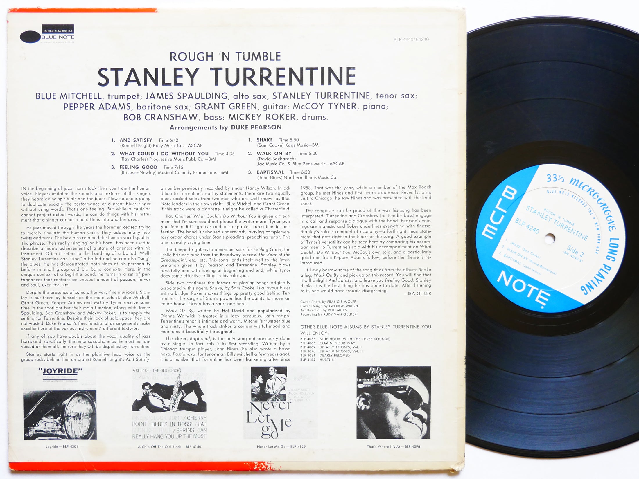 STANLEY TURRENTINE Rough 'N Tumble LP BLUE NOTE BLP 4240 RVG MONO McCoy Tyner