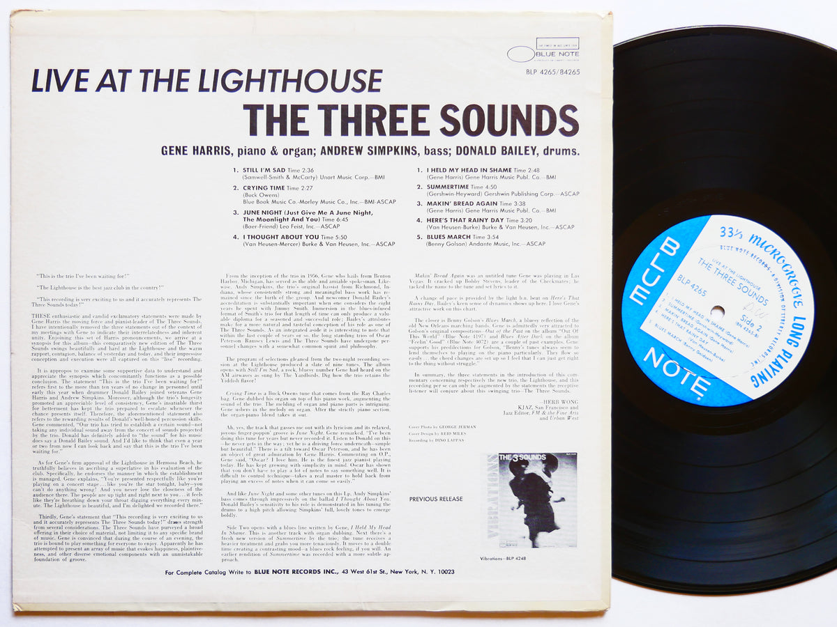 THREE SOUNDS Live At The Lighthouse LP BLUE NOTE BLP 4265 US 1967 RVG MONO