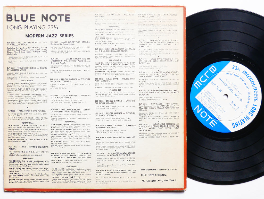 THELONIOUS MONK Genius Of Modern Music Vol. 2 LP BLUE NOTE LP 5009 US 1953 FLAT