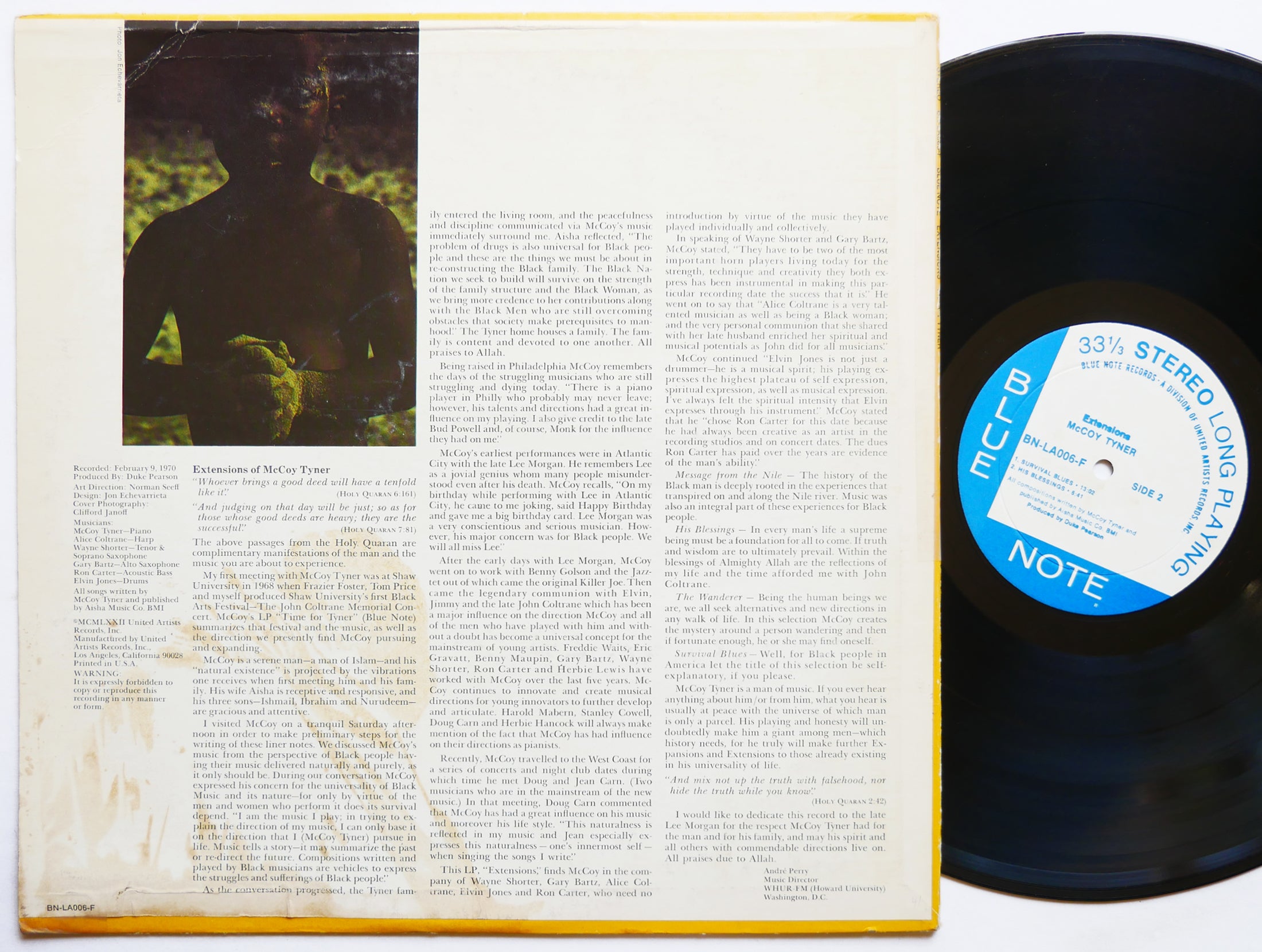 MCCOY TYNER Extensions LP BLUE NOTE BN-LA 006-F US '72 Alice Coltrane Gary Bartz