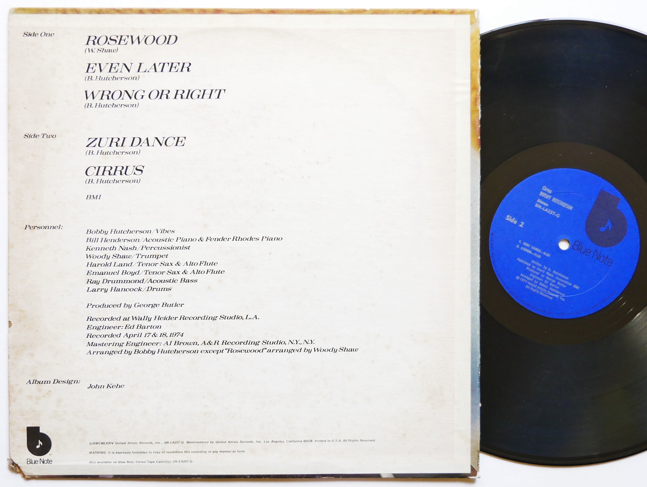 BOBBY HUTCHERSON Cirrus LP BLUE NOTE BN-LA257-G US 1974 Woody Shaw Harold Land