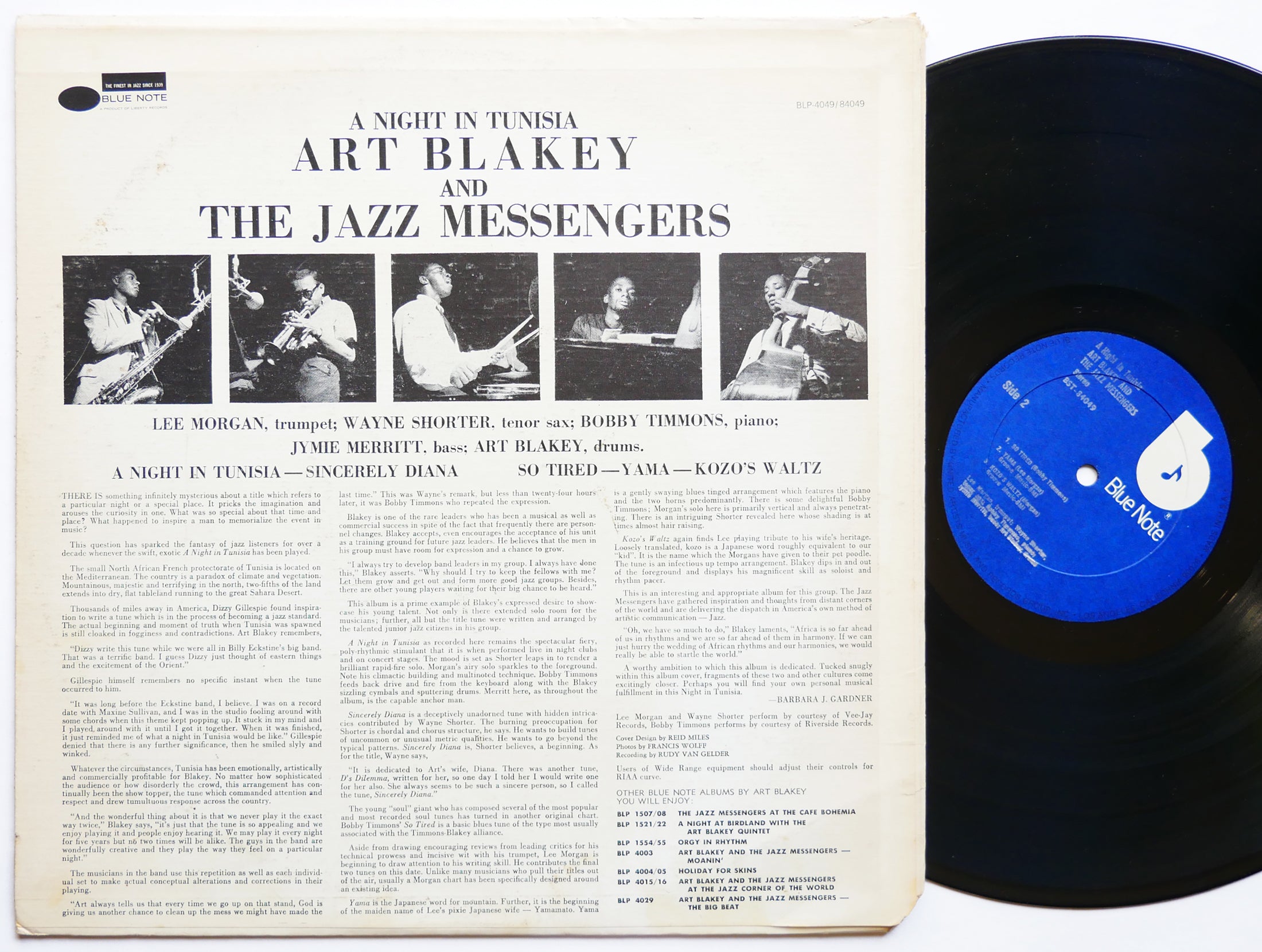 ART BLAKEY A Night In Tunisia LP BLUE NOTE BST 84049 US 1975 RVG Lee Morgan