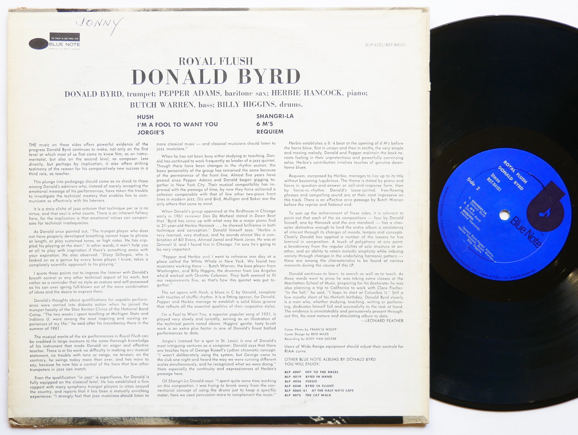DONALD BYRD Royal Flush LP BLUE NOTE 84101 US 1973 Herbie Hancock Billy Higgins