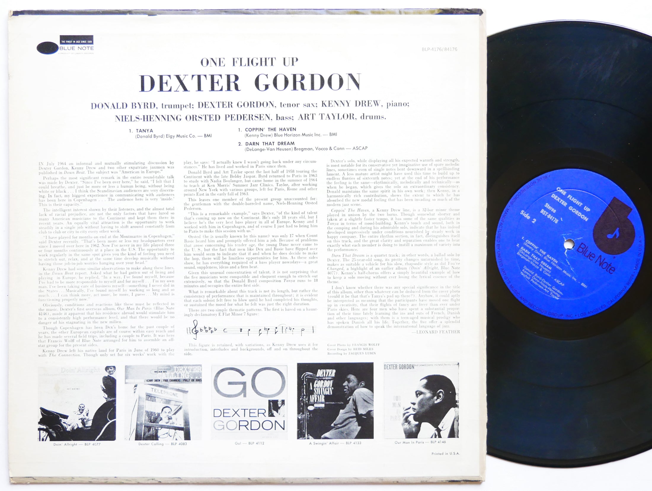 DEXTER GORDON One Flight Up LP BLUE NOTE BST 84176 US 1973 RVG Donald Byrd