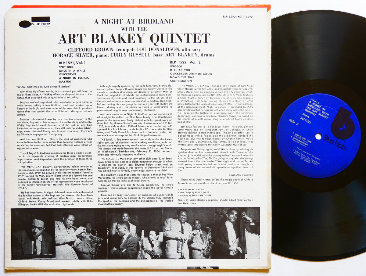 ART BLAKEY A Night At Birdland Vol.2 LP BLUE NOTE 81522 US 1973 Clifford Brown