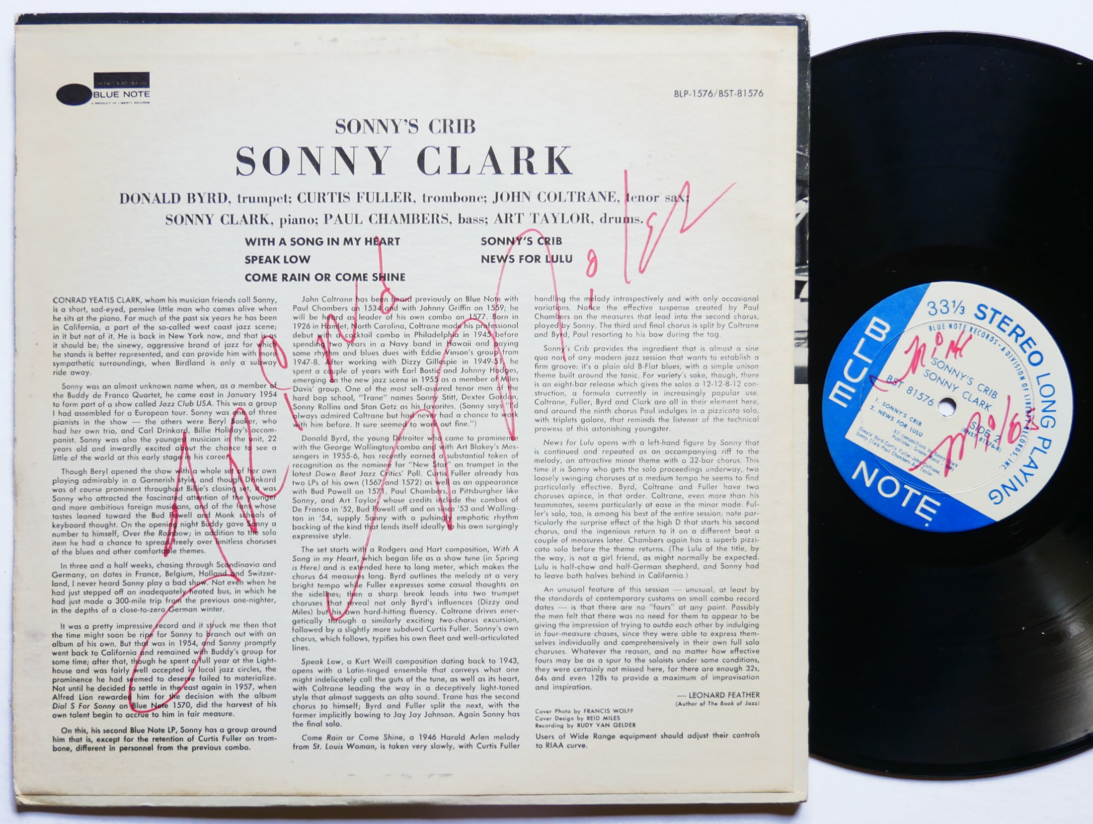 SONNY CLARK Sonny's Crib LP BLUE NOTE BST 81576 US 1966 LIBERTY John Coltrane
