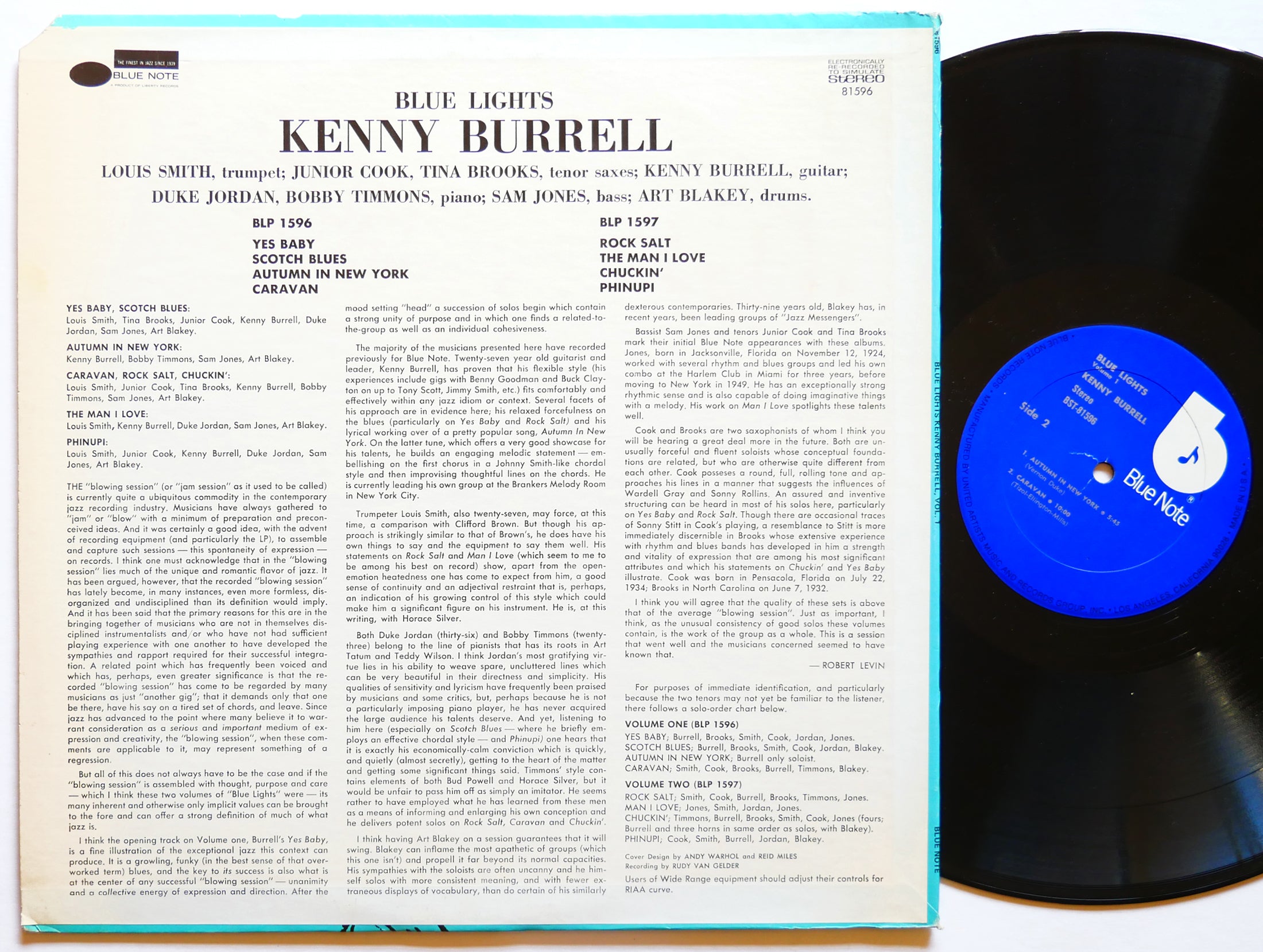 KENNY BURRELL Blue Lights Vol. 1 LP BLUE NOTE BST 81596 US 1975 Tina Brooks VG+
