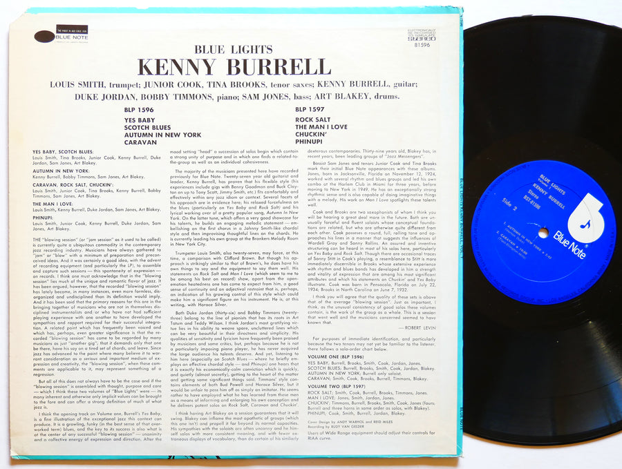 KENNY BURRELL Blue Lights Vol. 1 LP BLUE NOTE BST 81596 US 1975 Tina Brooks VG+