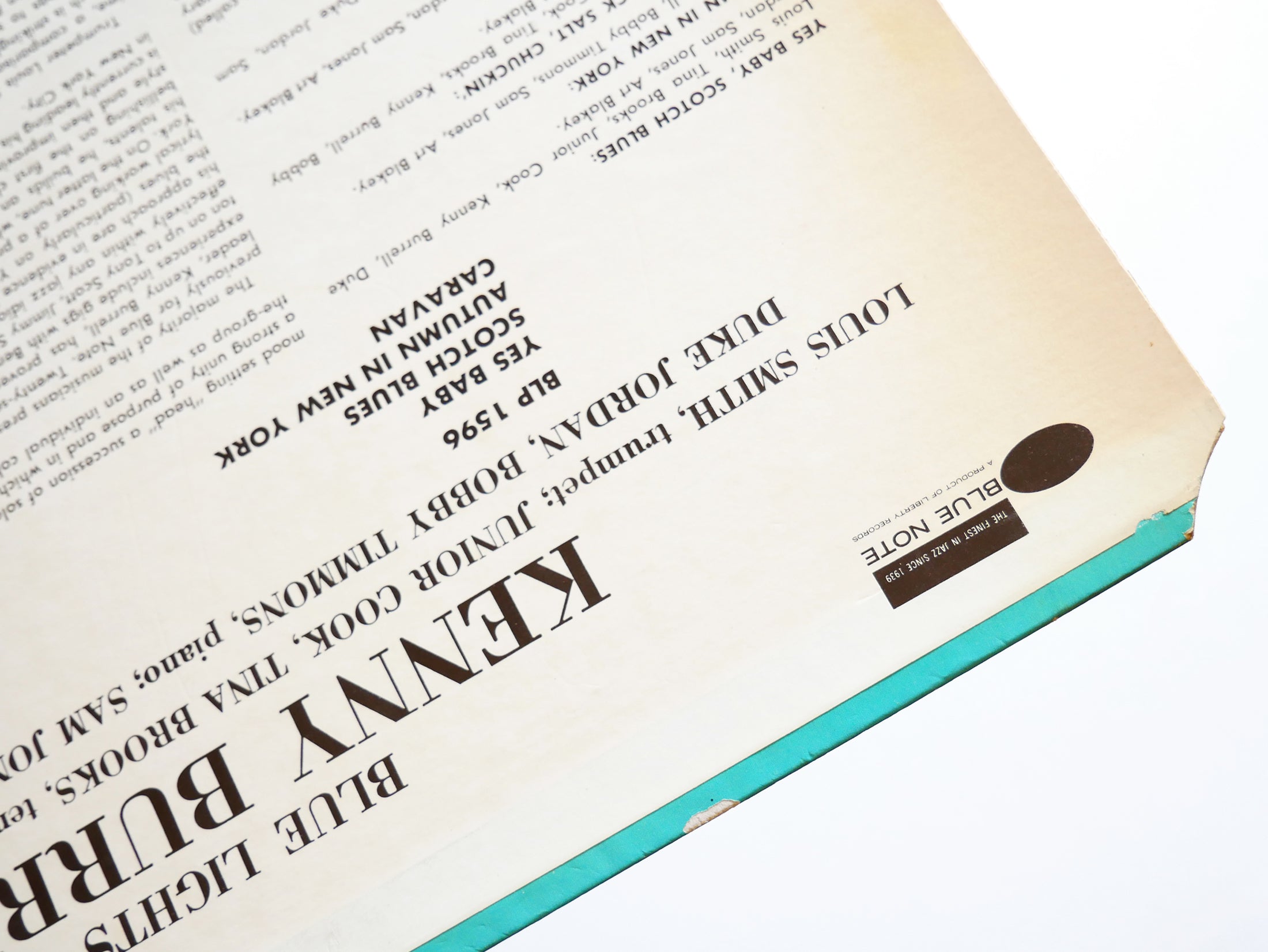 KENNY BURRELL Blue Lights Vol. 1 LP BLUE NOTE BST 81596 US 1975 Tina Brooks VG+