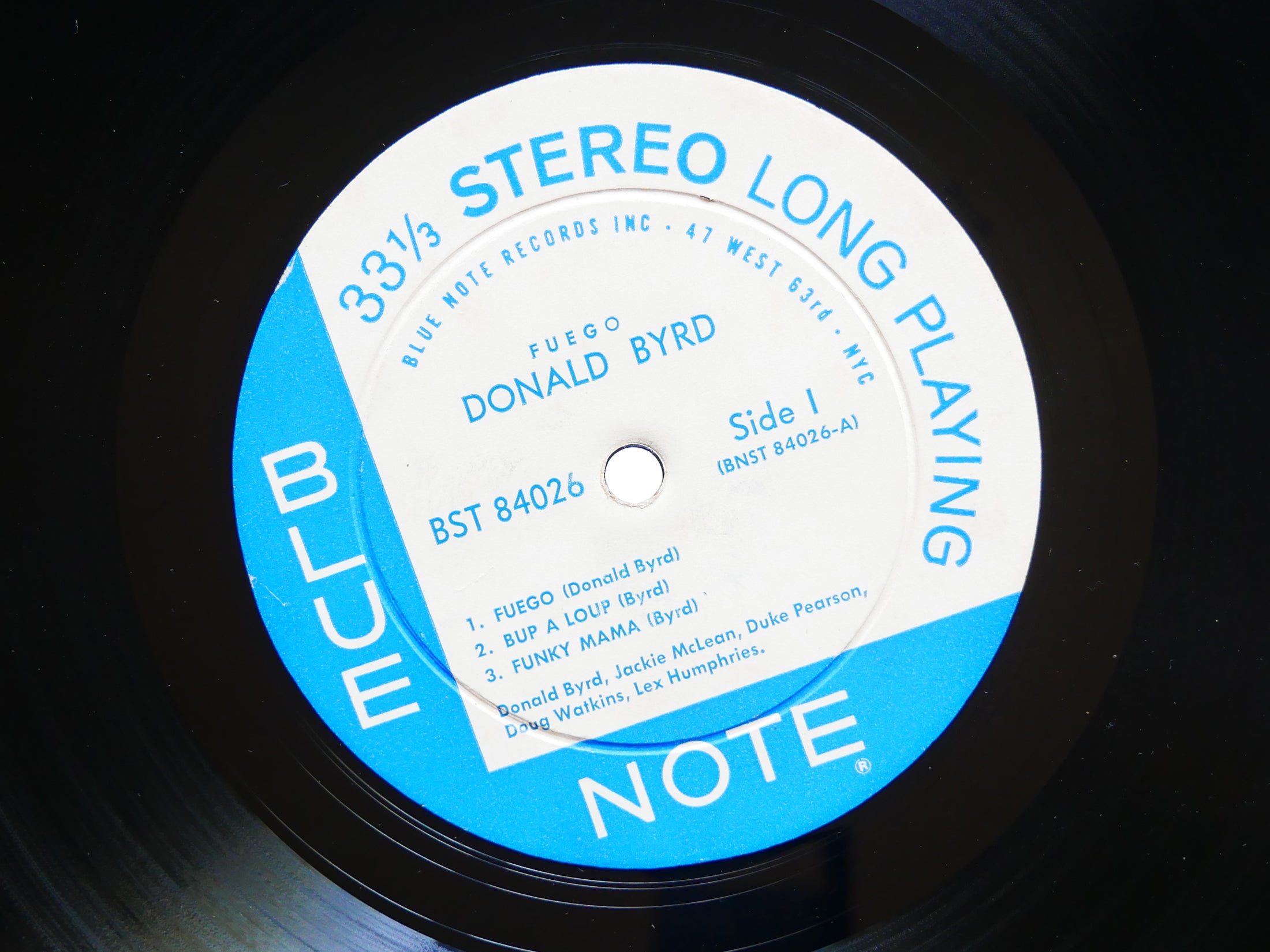 DONALD BYRD Fuego LP BLUE NOTE BST 84026 US 1960 EAR Jackie McLean Duke Pearson