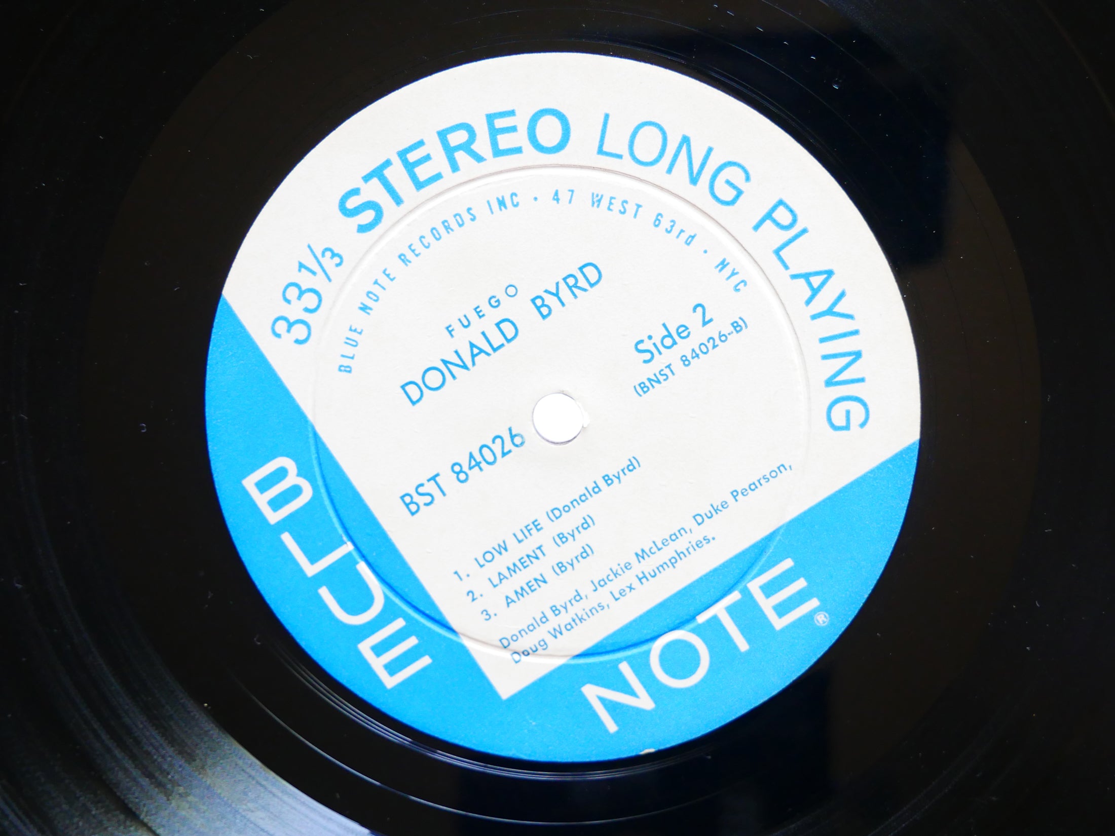 DONALD BYRD Fuego LP BLUE NOTE BST 84026 US 1960 EAR Jackie McLean Duke Pearson