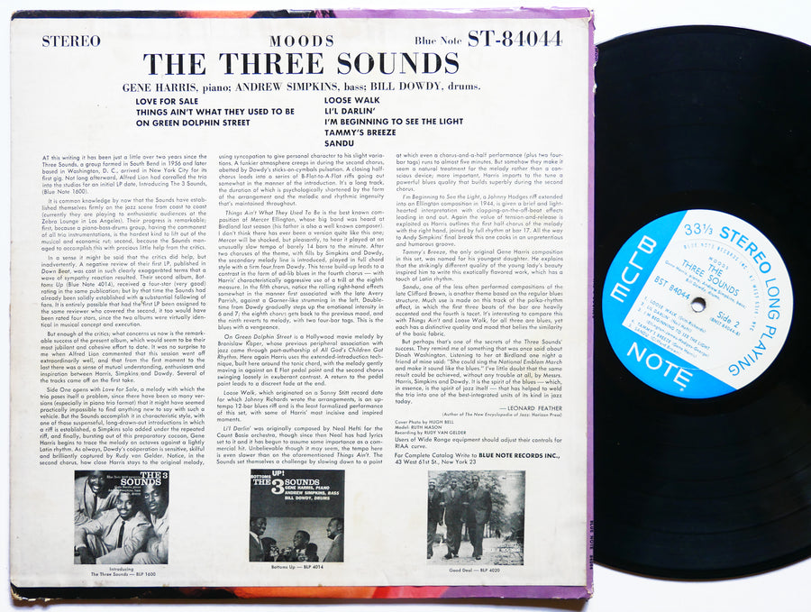THE 3 SOUNDS Moods LP BLUE NOTE BST 84044 US 1960 EAR RVG 47 W.63rd Gene Harris