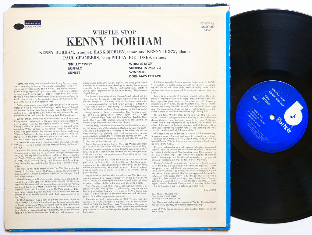 KENNY DORHAM Whistle Stop LP BLUE NOTE BST 84063 US 1977 Hank Mobley Kenny Drew