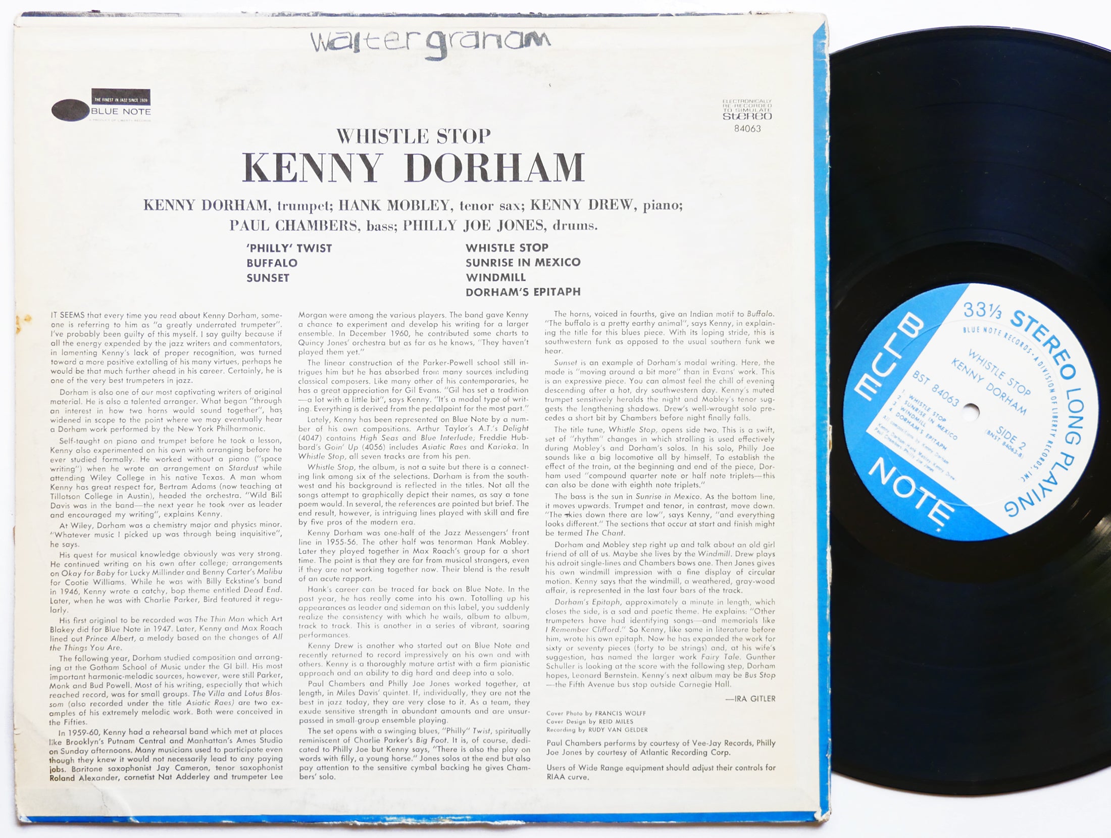 KENNY DORHAM Whistle Stop LP BLUE NOTE BST 84063 US 1967 LIBERTY