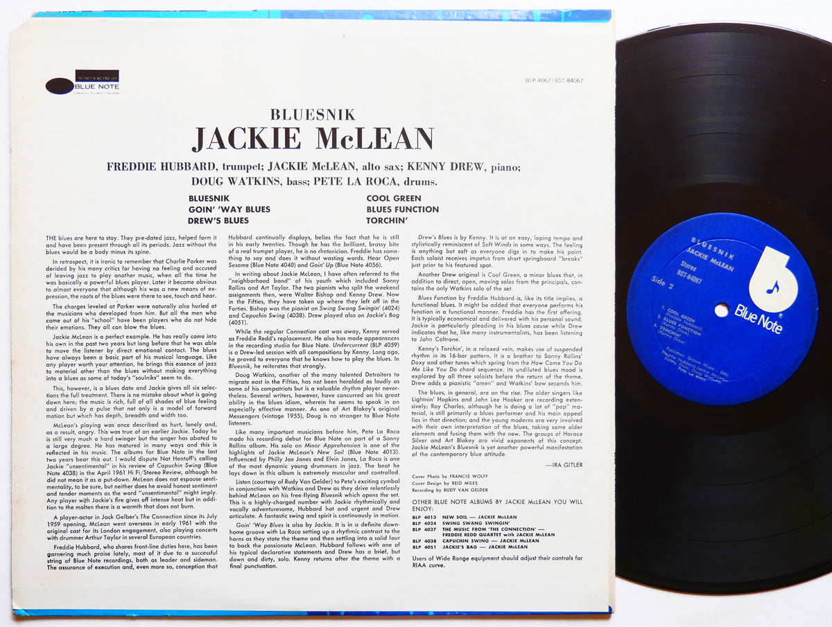 JACKIE MCLEAN Bluesnik LP BLUE NOTE 84067 US 1975 Pete La Roca Freddie Hubbard