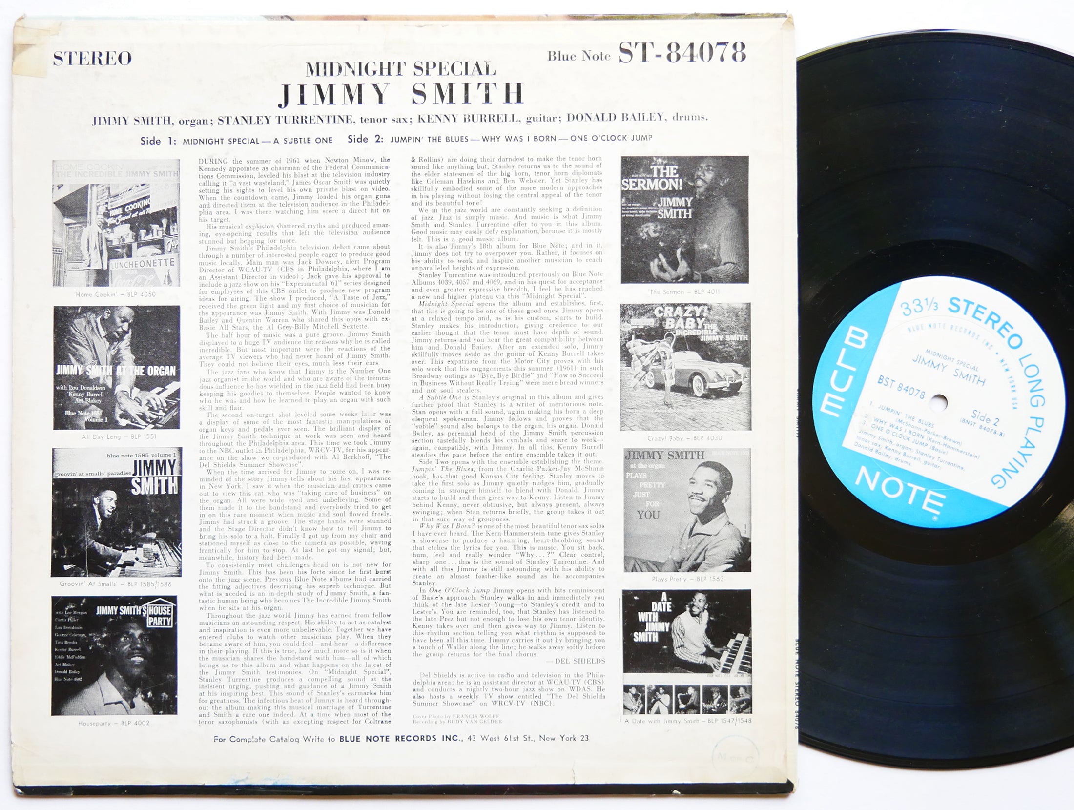 JIMMY SMITH Midnight Special LP BLUE NOTE 84078 US 1961 NY RVG EAR Kenny Burrell