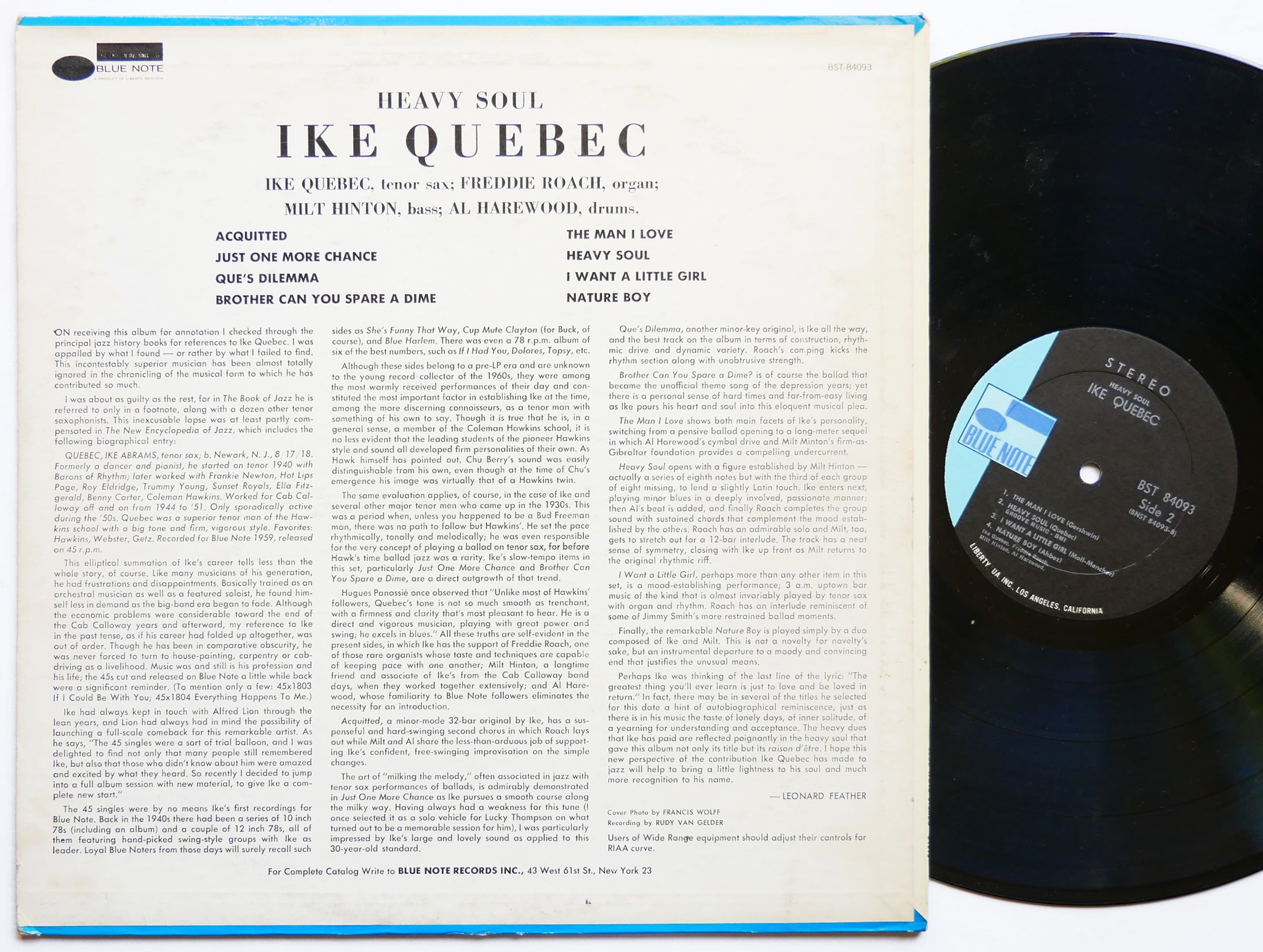 IKE QUEBEC Heavy Soul LP BLUE NOTE BST 84093 US 1970 RVG Freddie Roach CLEAN