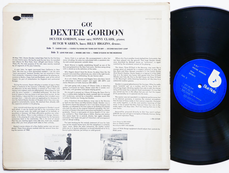 DEXTER GORDON Go! LP BLUE NOTE BST 84112 US 1977 Sonny Clark Billy Higgins