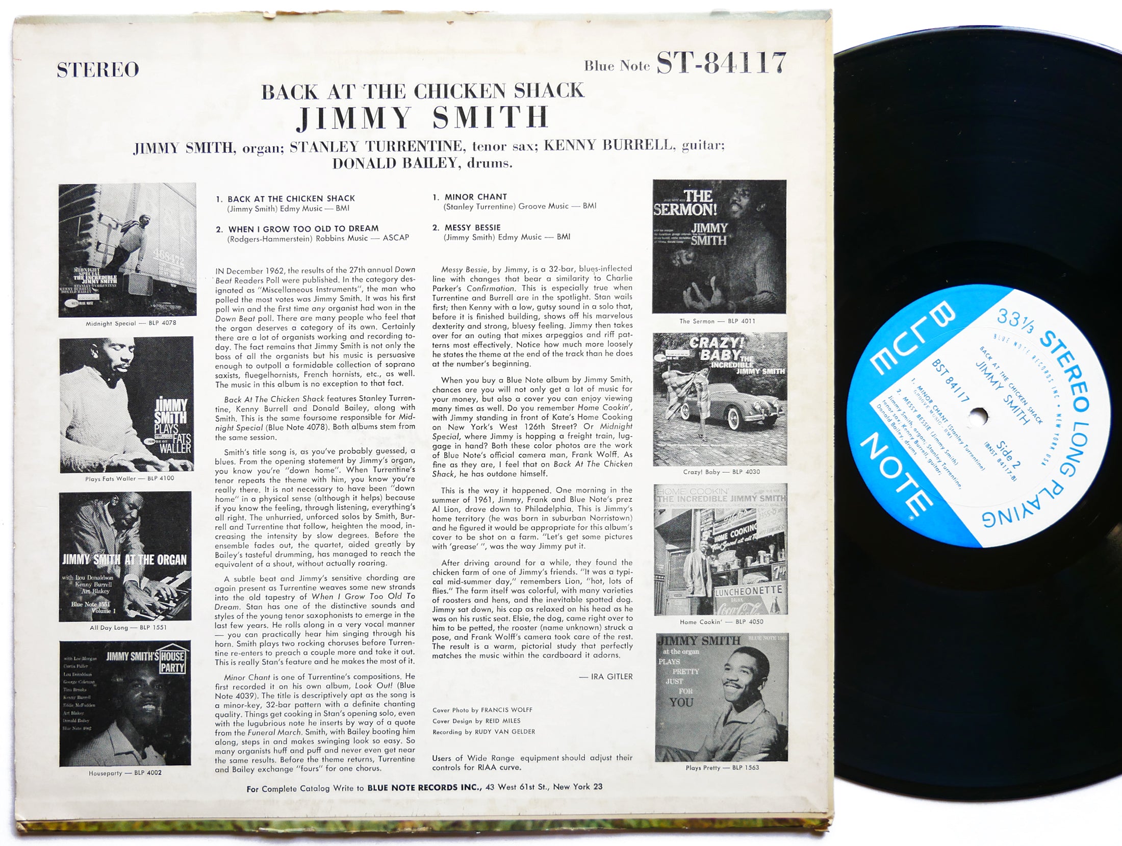 JIMMY SMITH Back At The Chicken Shack LP BLUE NOTE BST 84117 US 1963 NY EAR RVG