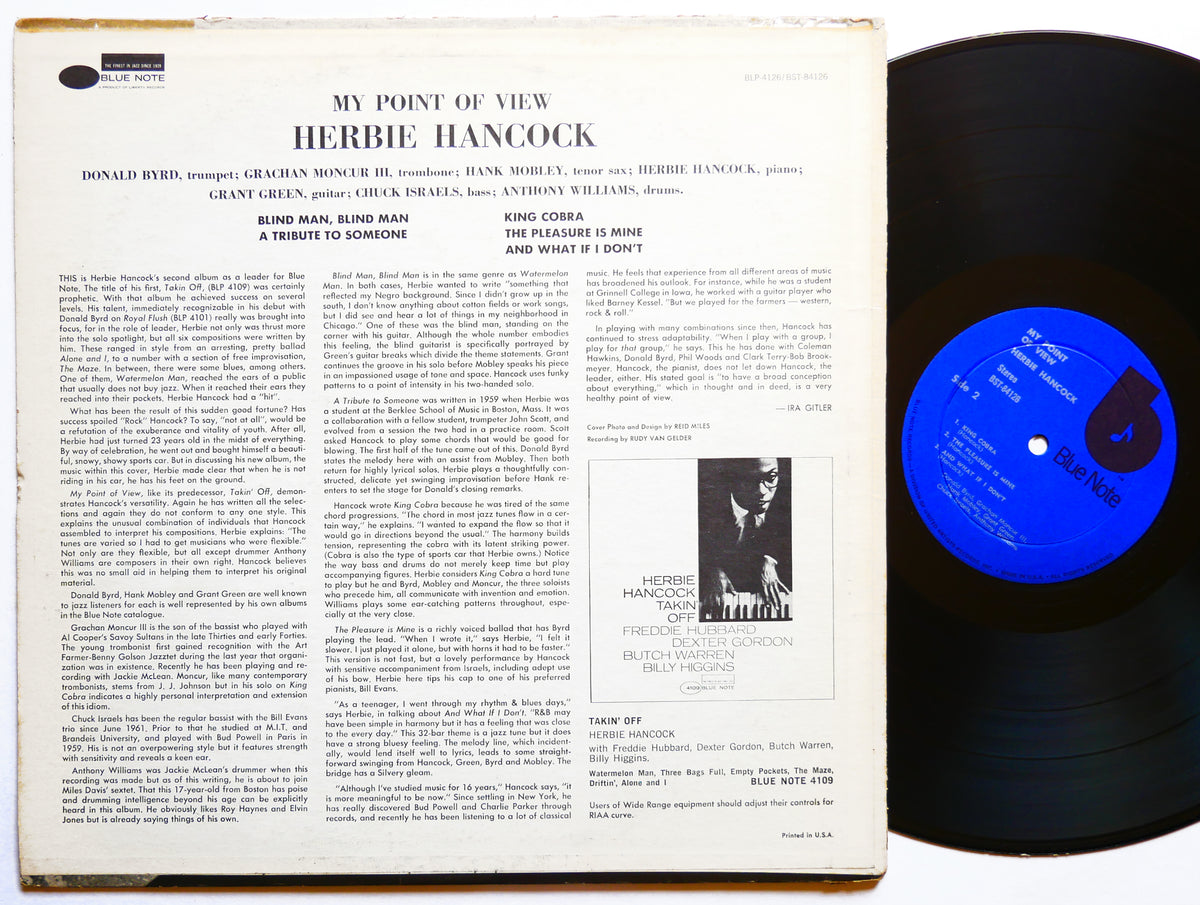 HERBIE HANCOCK My Point Of View LP BLUE NOTE BST 84126 US 1975 RVG Hank Mobley
