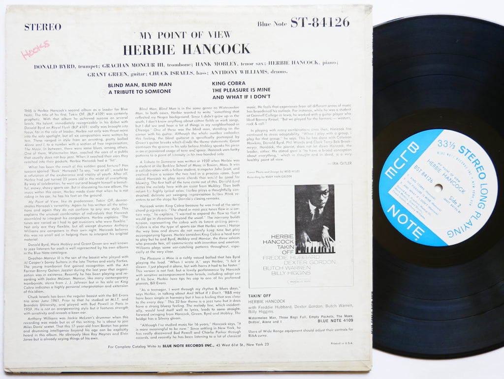 HERBIE HANCOCK My Point Of View LP BLUE NOTE 84126 EAR Hank Mobley Donald Byrd