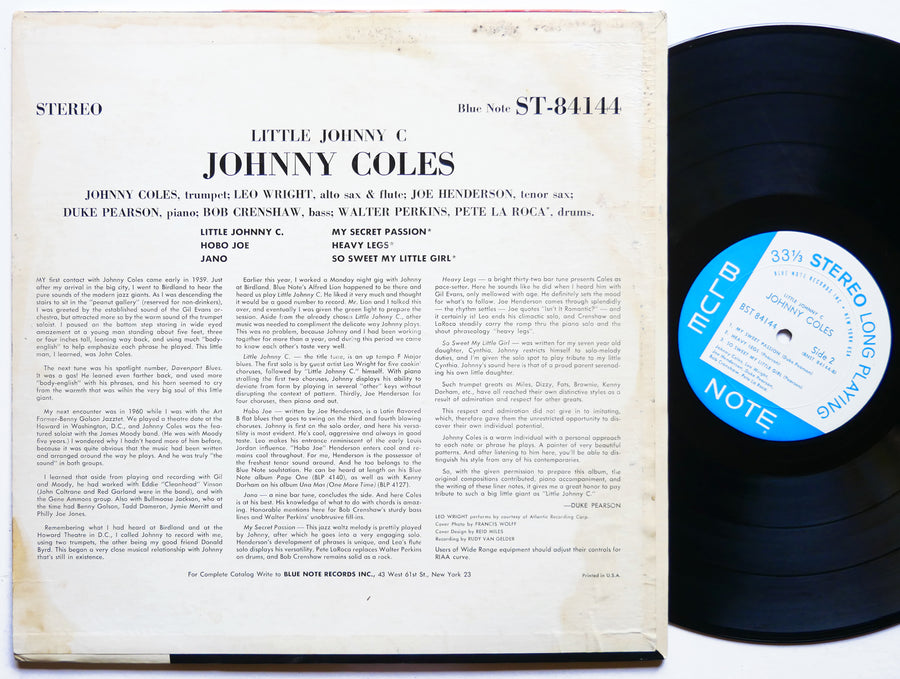 JOHNNY COLES Little Johnny C BLUE NOTE 84144 NY EAR Joe Henderson Pete La Roca