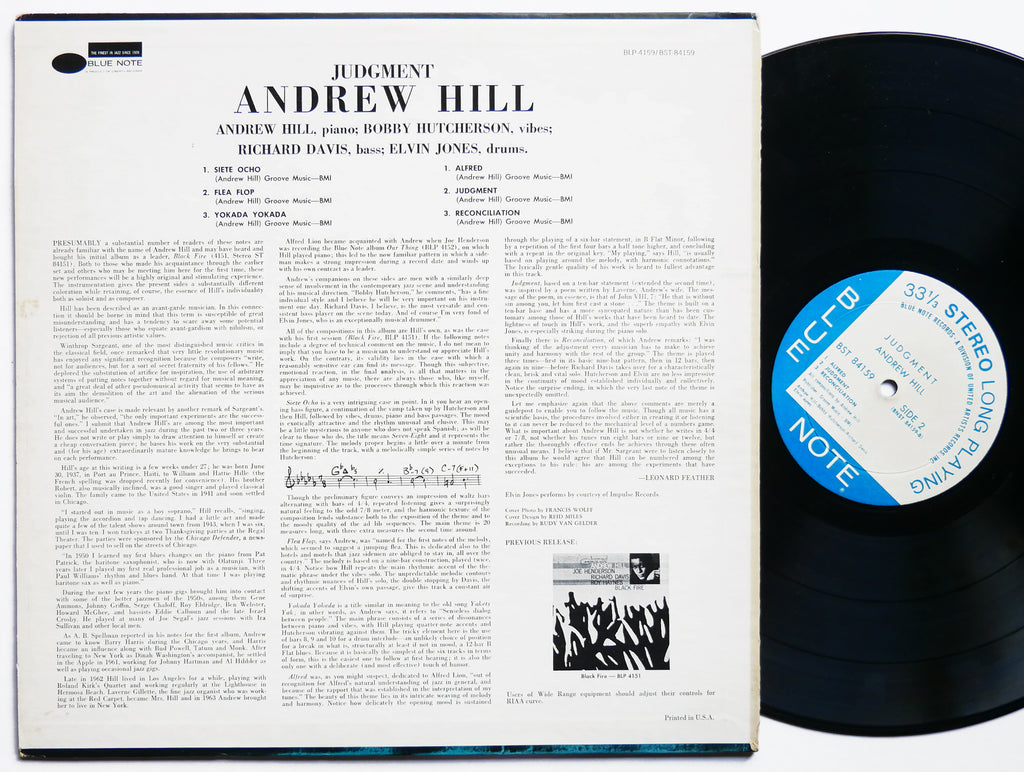 ANDREW HILL Judgment! LP BLUE NOTE BST 84159 US '66 RVG LIBERTY Bobby Hutcherson