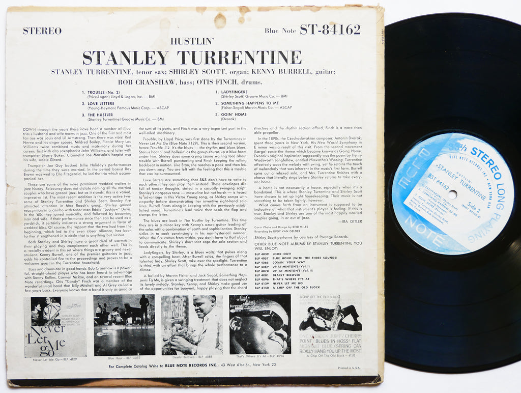 STANLEY TURRENTINE Hustlin' LP BLUE NOTE BST 84162 US 1966 NY RVG Kenny Burrell