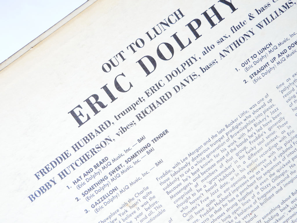 ERIC DOLPHY Out To Lunch! LP BLUE NOTE BST 84163 US 1966 LIBERTY Freddie Hubbard