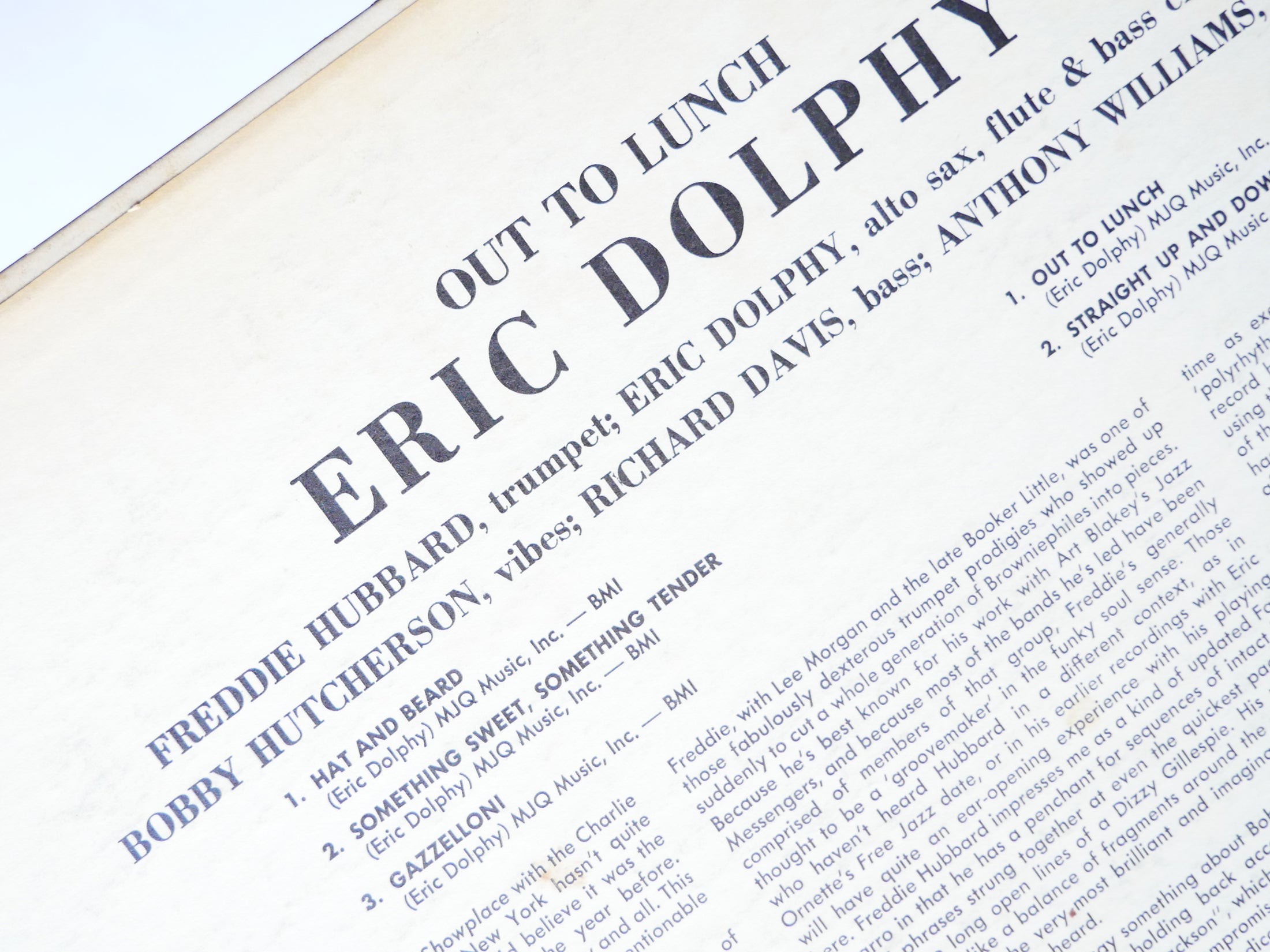 ERIC DOLPHY Out To Lunch! LP BLUE NOTE BST 84163 US 1966 LIBERTY Freddie Hubbard