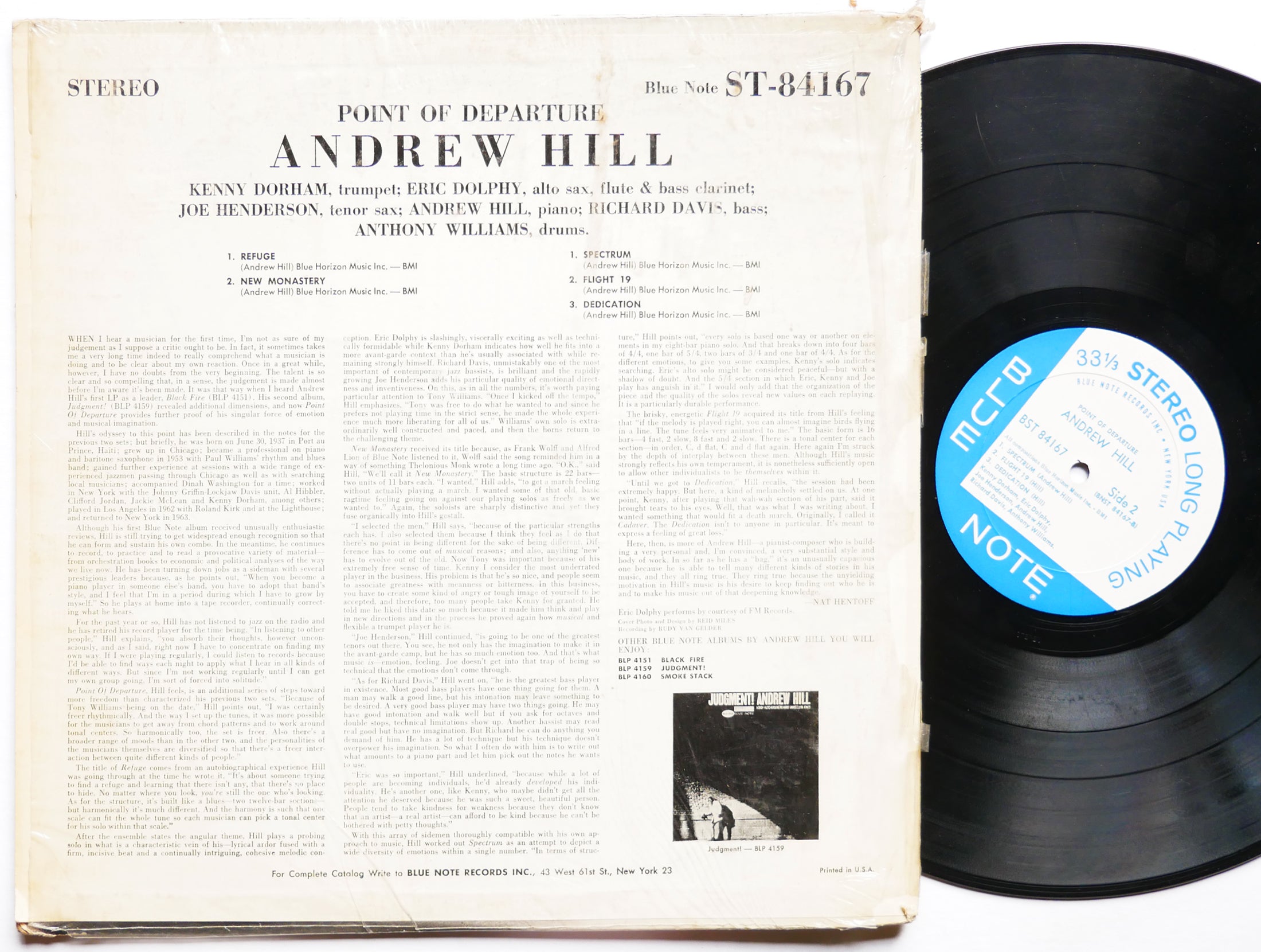 ANDREW HILL Point Of Departure LP BLUE NOTE BST 84167 US 1967 RVG