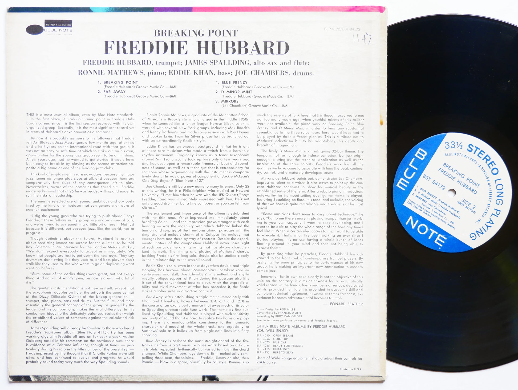 FREDDIE HUBBARD Breaking Point LP BLUE NOTE BST 84172 US 1967 LIBERTY CLEAN