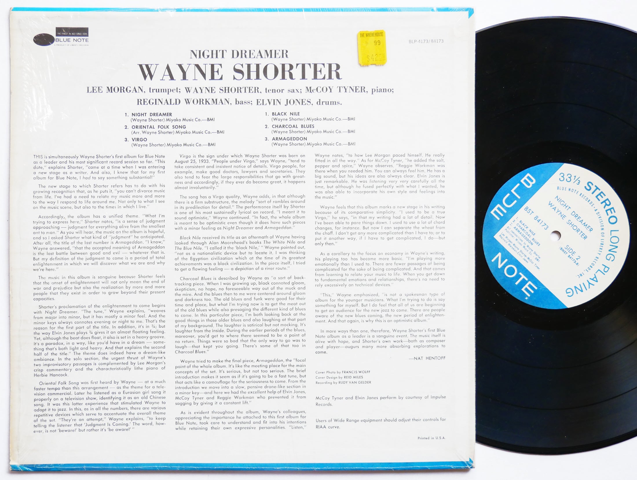 WAYNE SHORTER Night Dreamer LP BLUE NOTE BST 84173 RVG LIBERTY Lee Morgan CLEAN